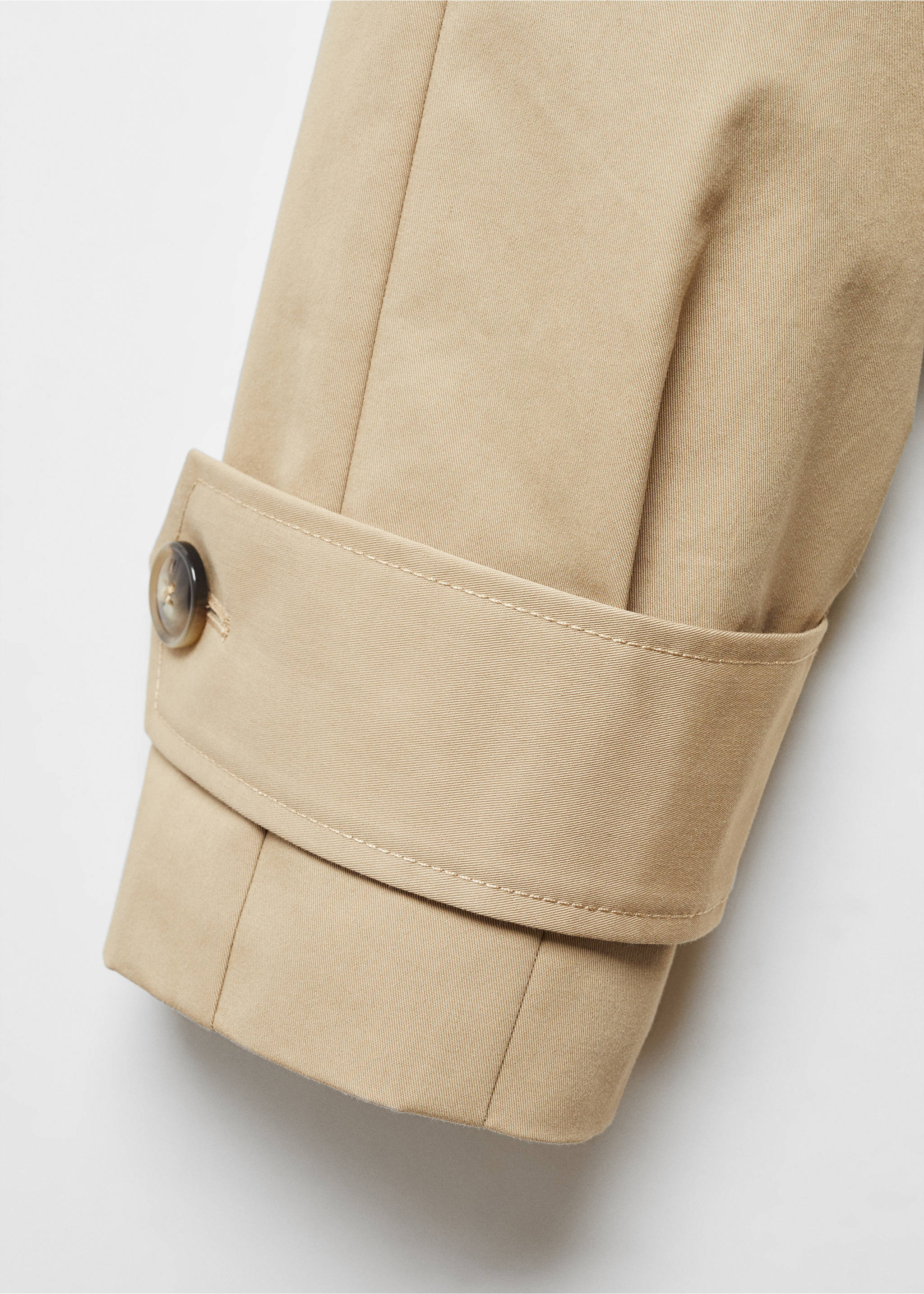 Cropped trench coat with lapels - Details of the article 8, Beige. Ref: 67075728-00.