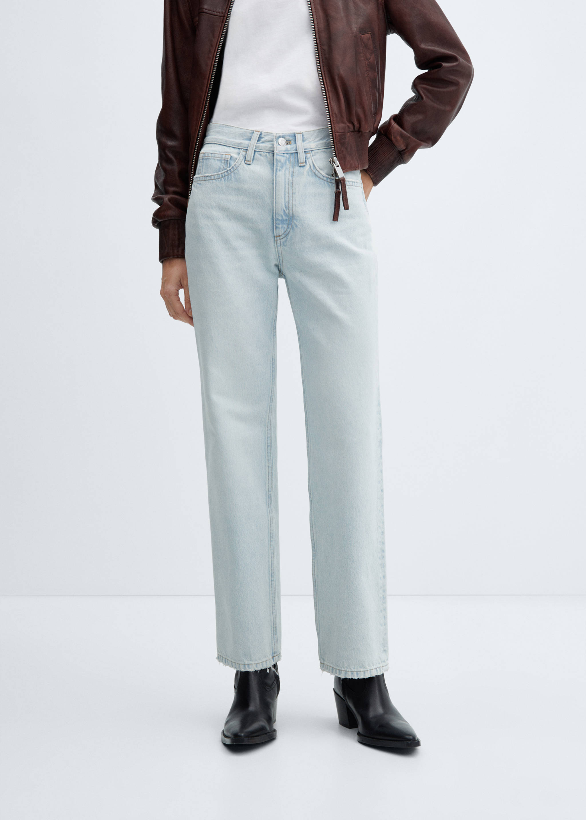 Mid-rise straight jeans - Medium plane