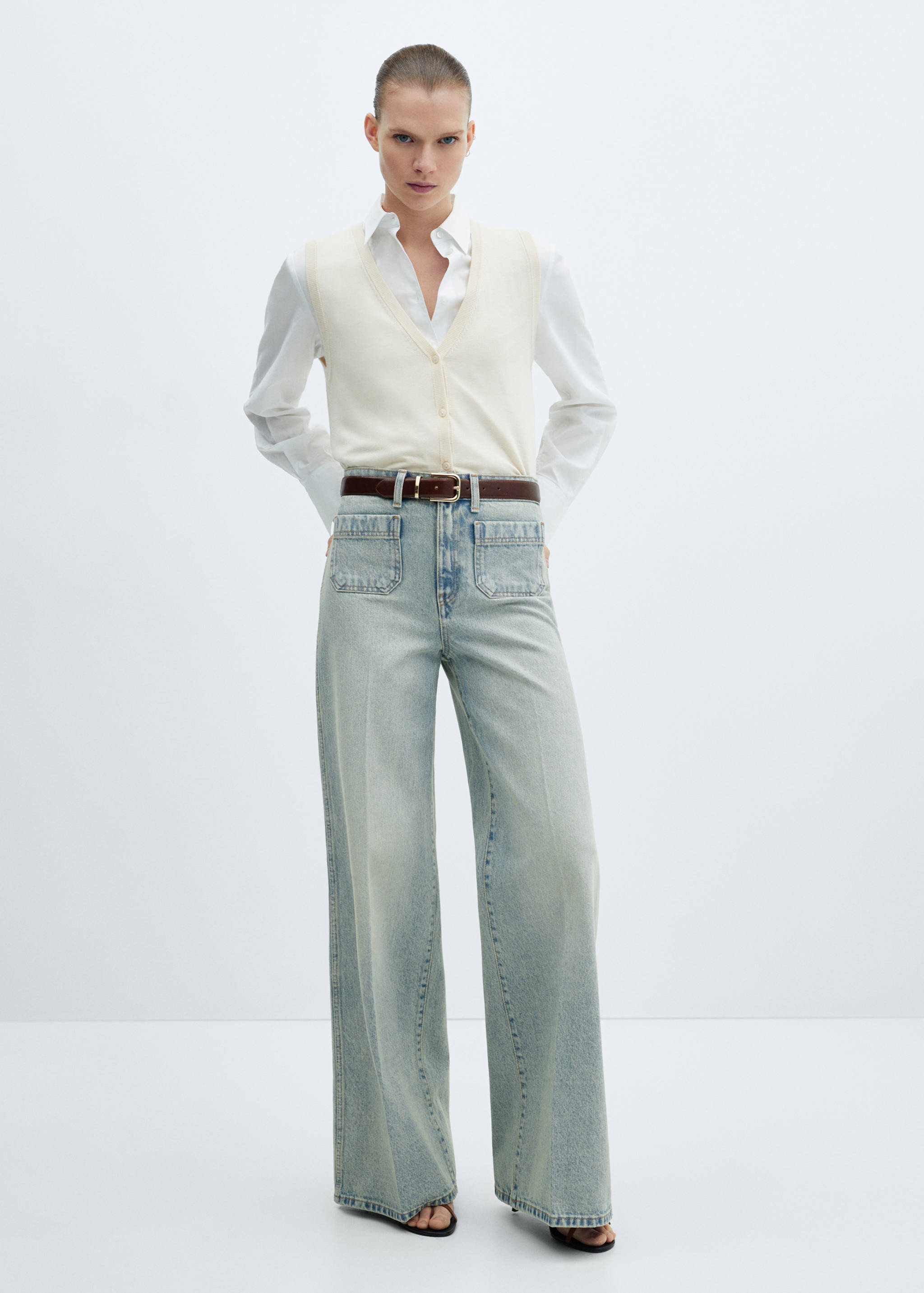 Wide leg jeans with pockets - General plane
