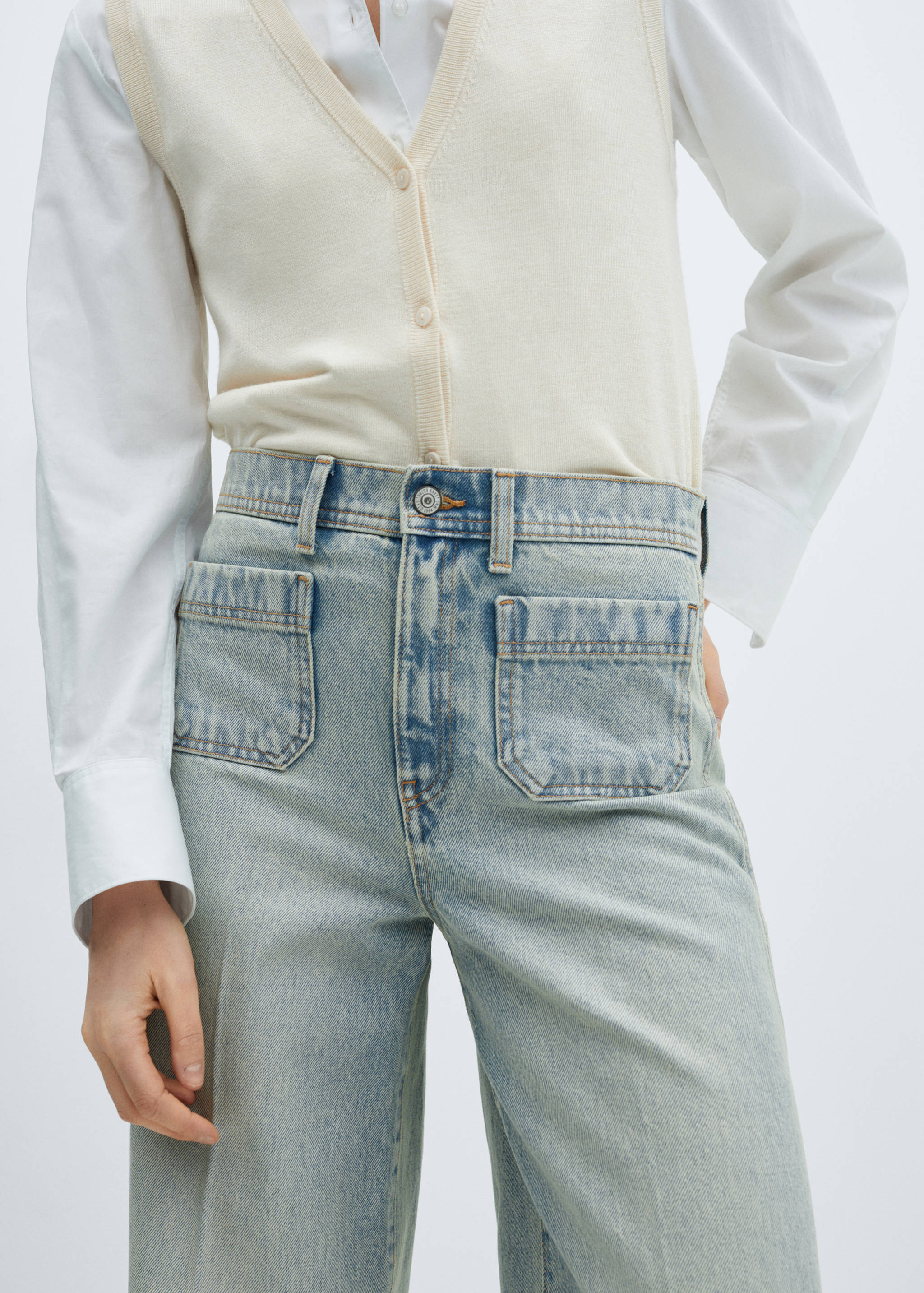 Wide leg jeans with pockets - Details of the article 6