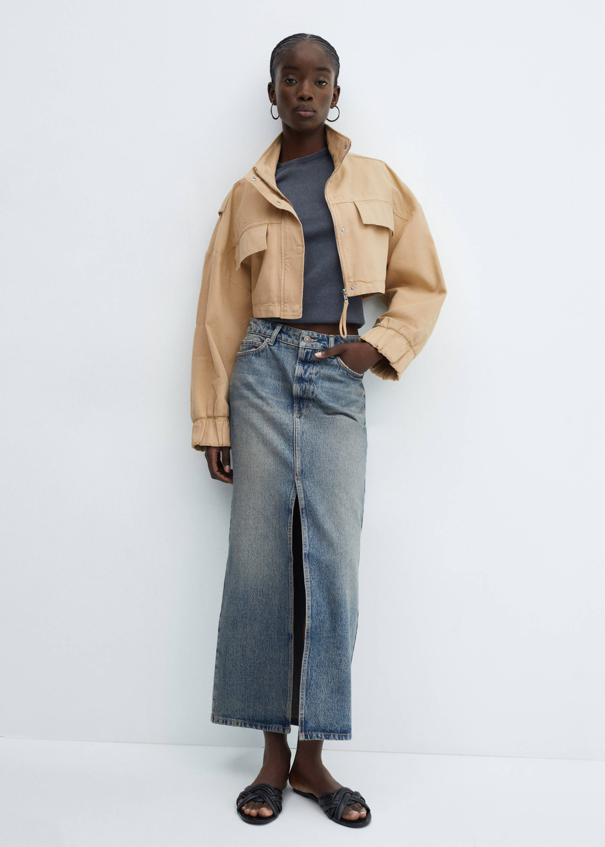Cropped jacket with pockets - Details of the article 6
