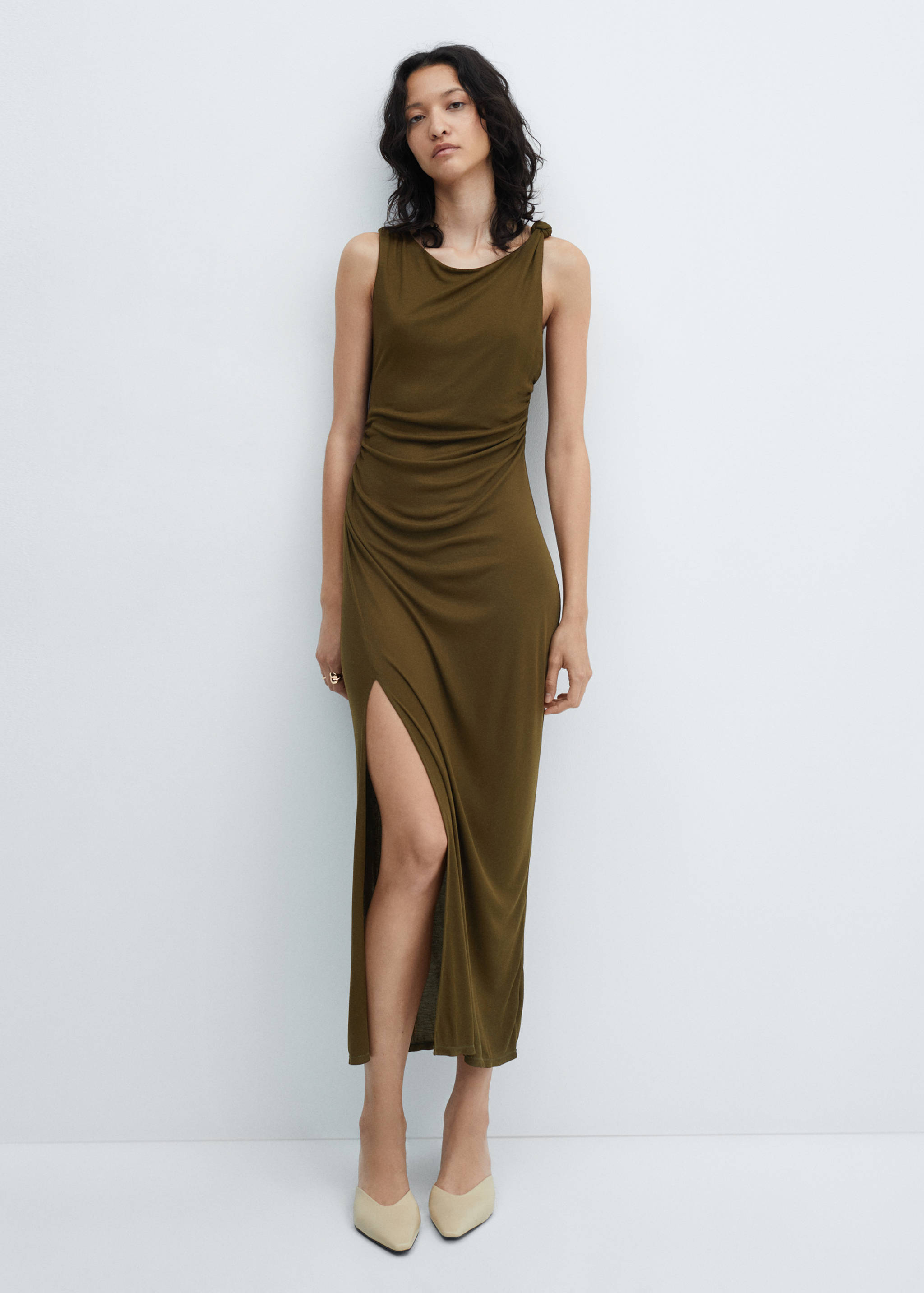 Cut-out ruched dress - General plane