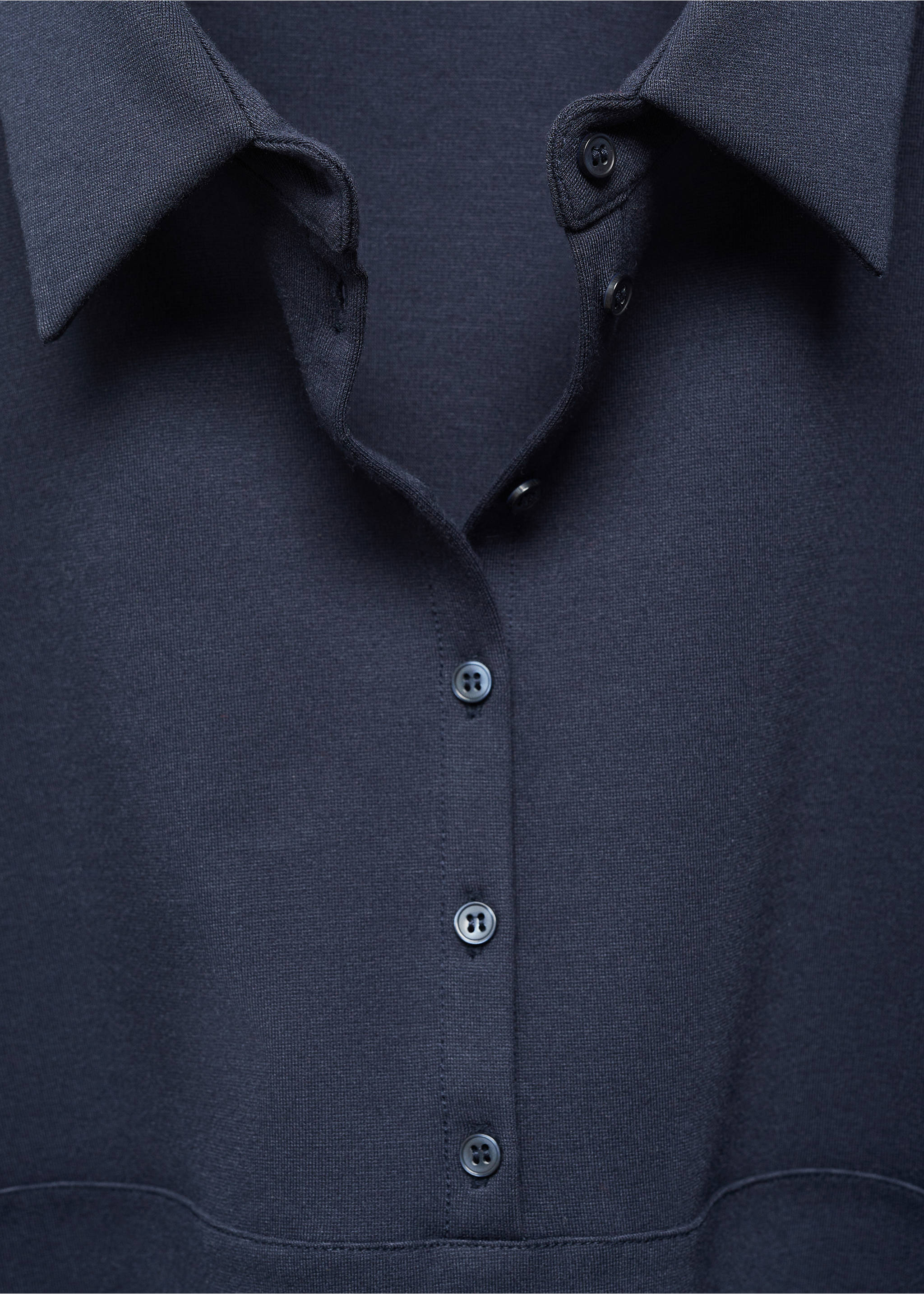 Polo sweatshirt with adjustable drawstring - Details of the article 8, Dark Navy. Ref: 67075758-00.