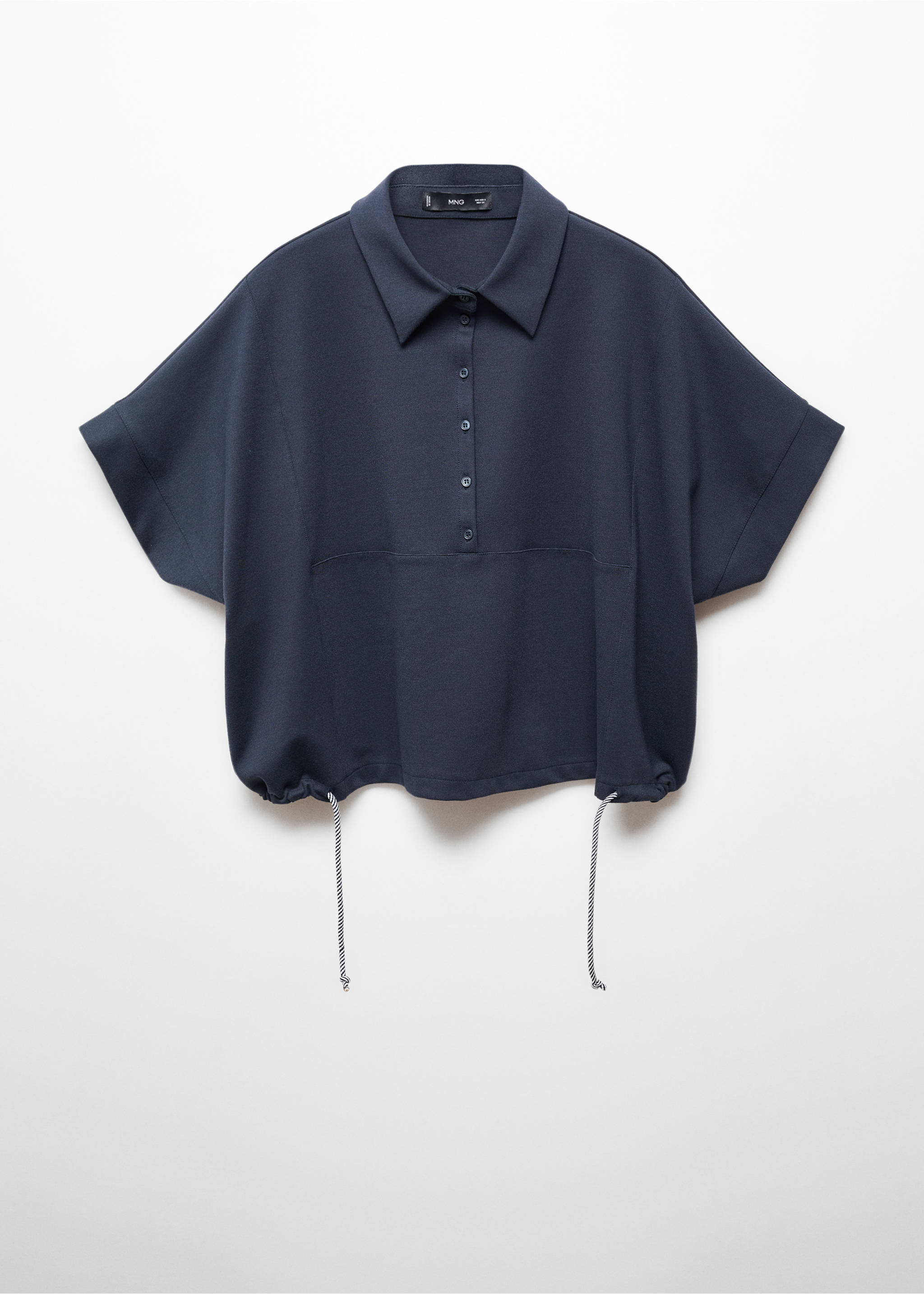 Polo sweatshirt with adjustable drawstring - Article without model, Dark Navy. Ref: 67075758-00.