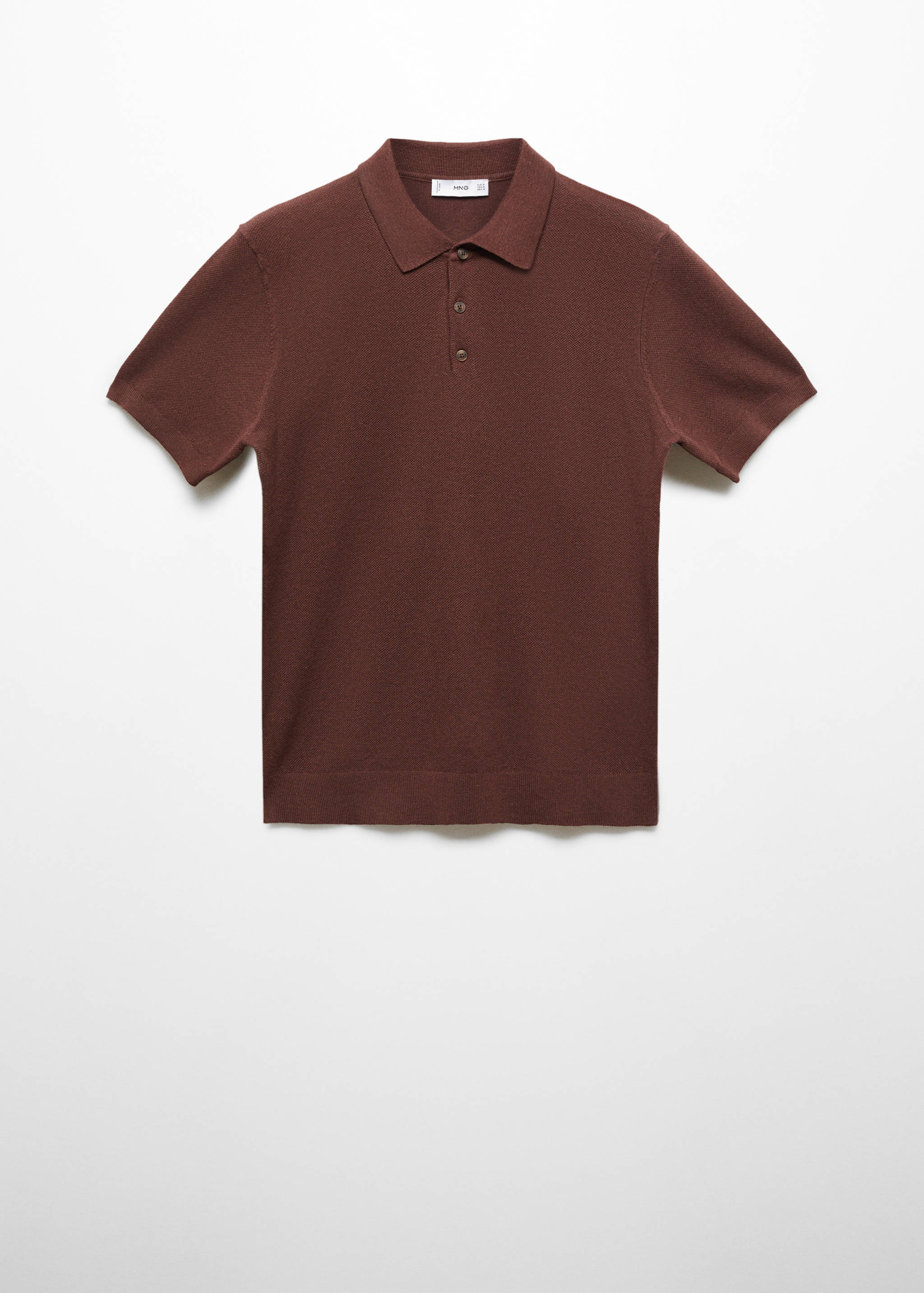Short-sleeve knitted polo shirt - Article without model