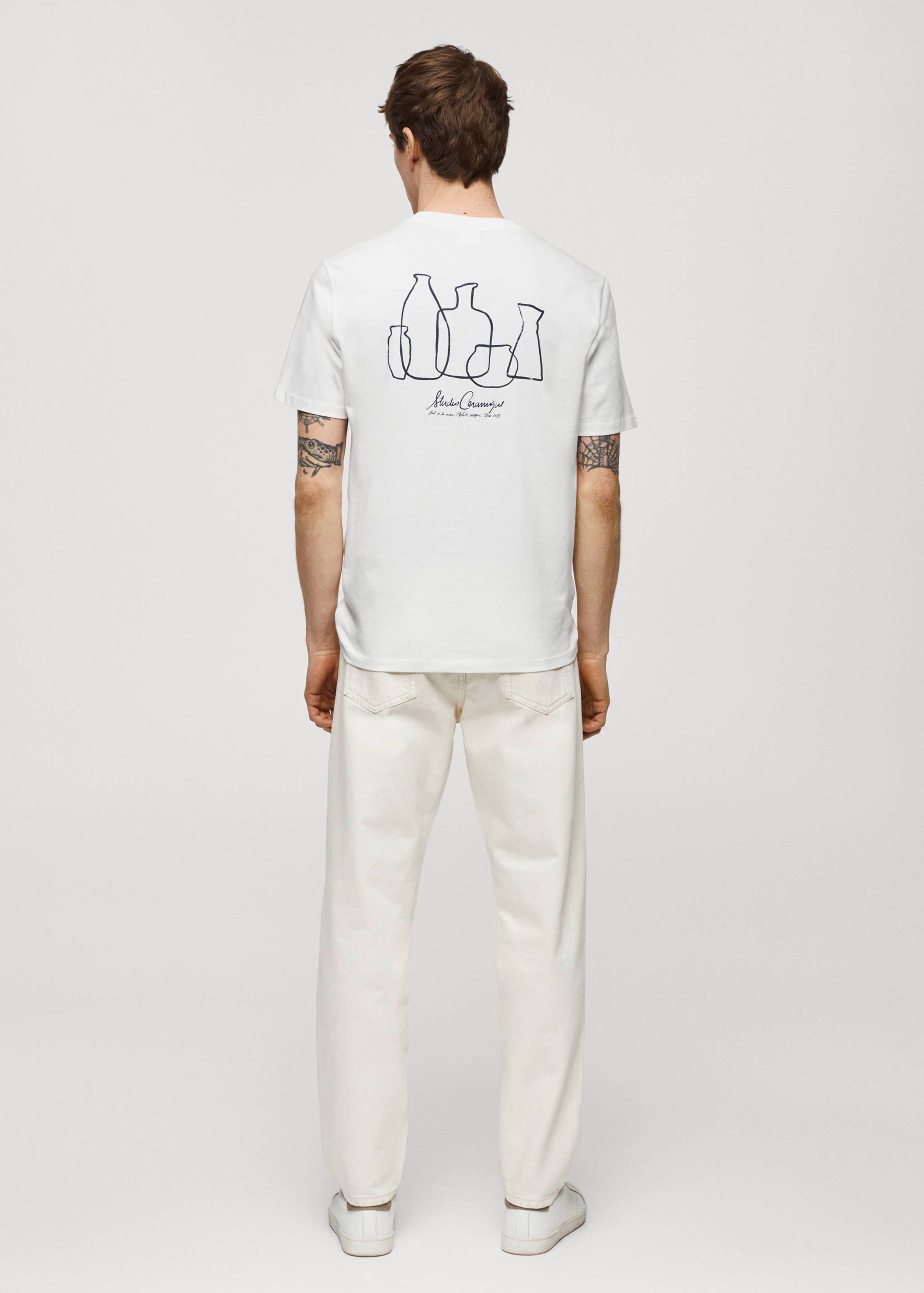 Tričko s detailem potisku 100% bavlna - Zadní strana zboží