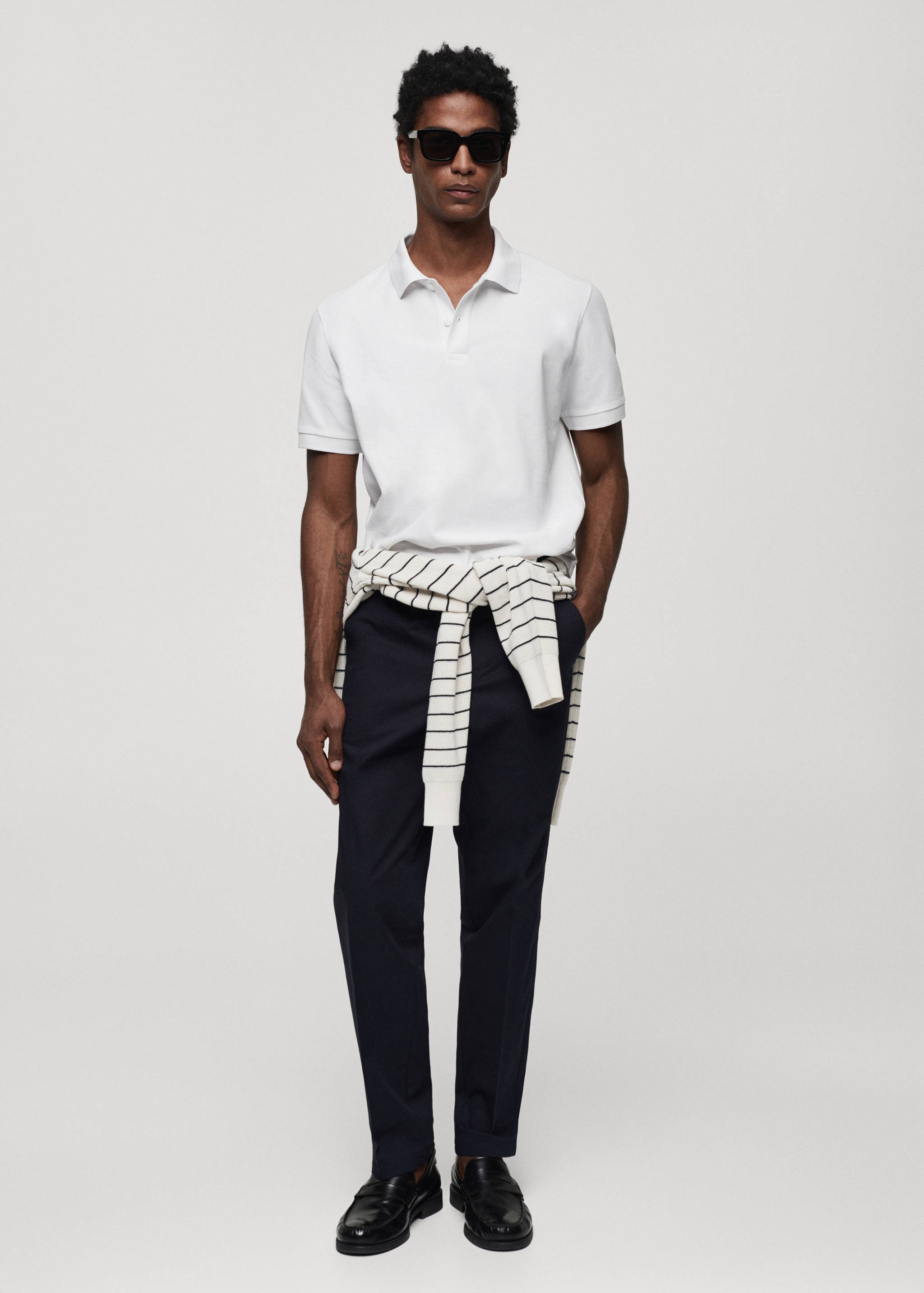 100% cotton pique polo shirt - General plane