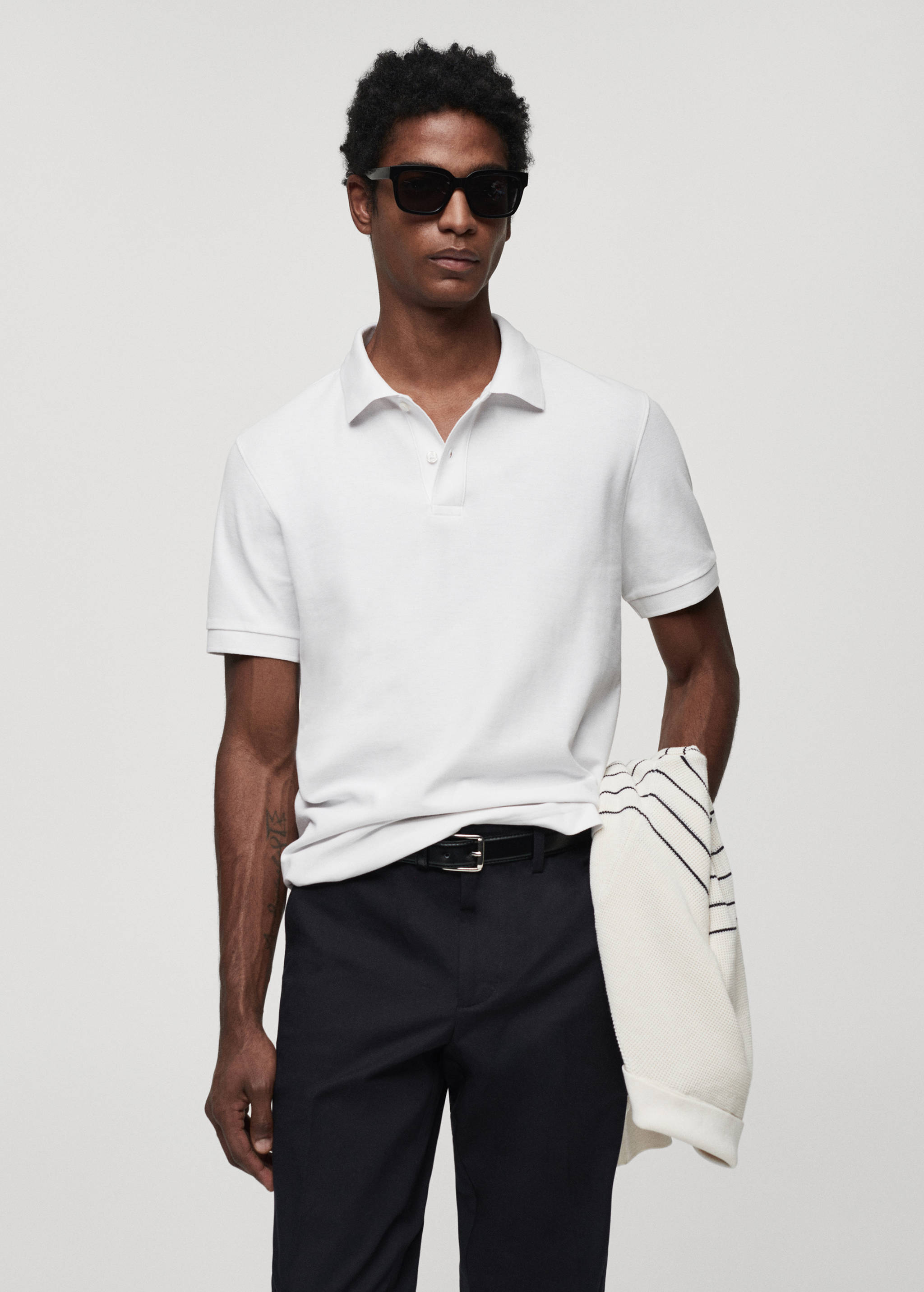 100% cotton pique polo shirt - Medium plane