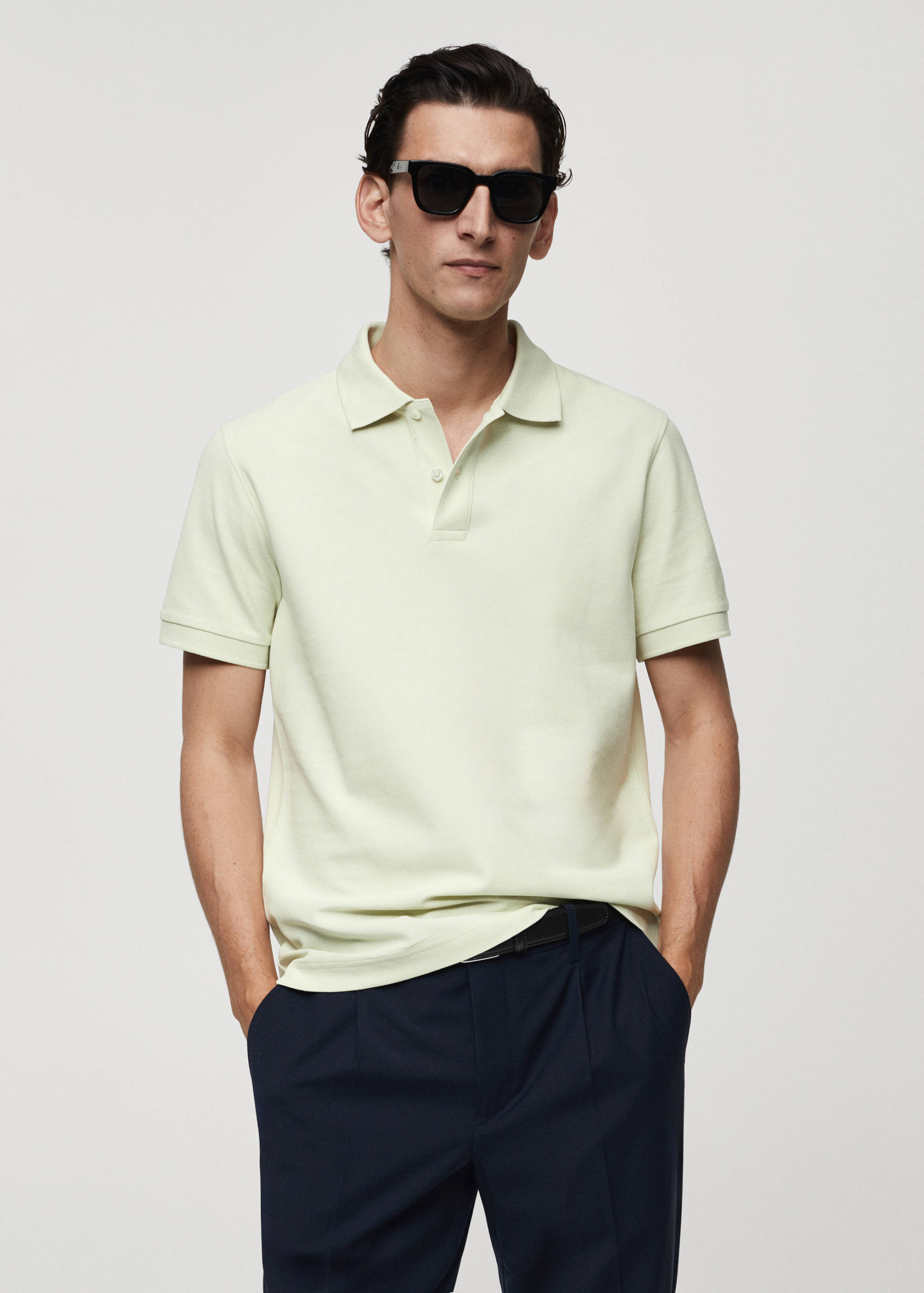 100% cotton pique polo shirt - Medium plane