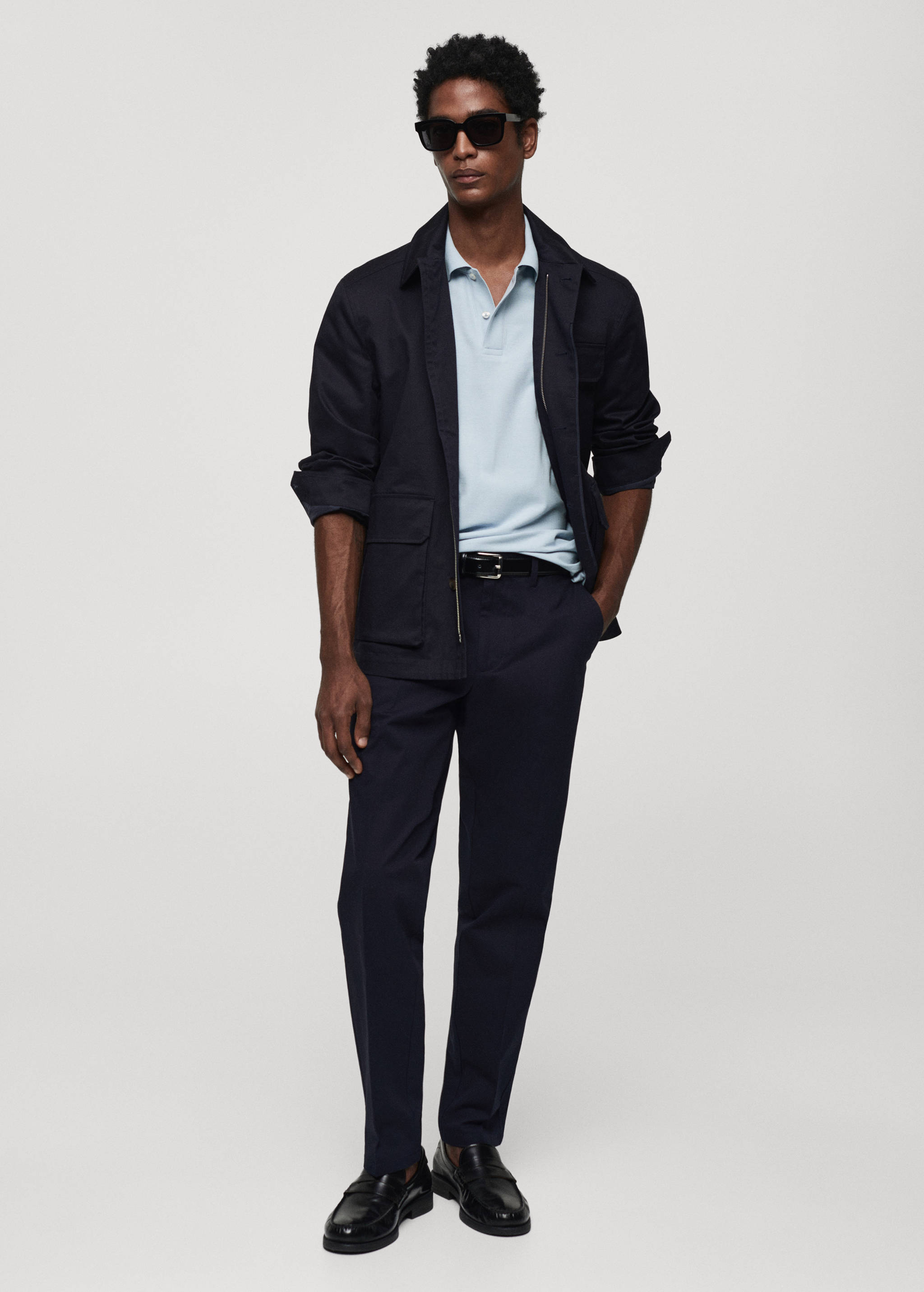 100% cotton pique polo shirt - General plane