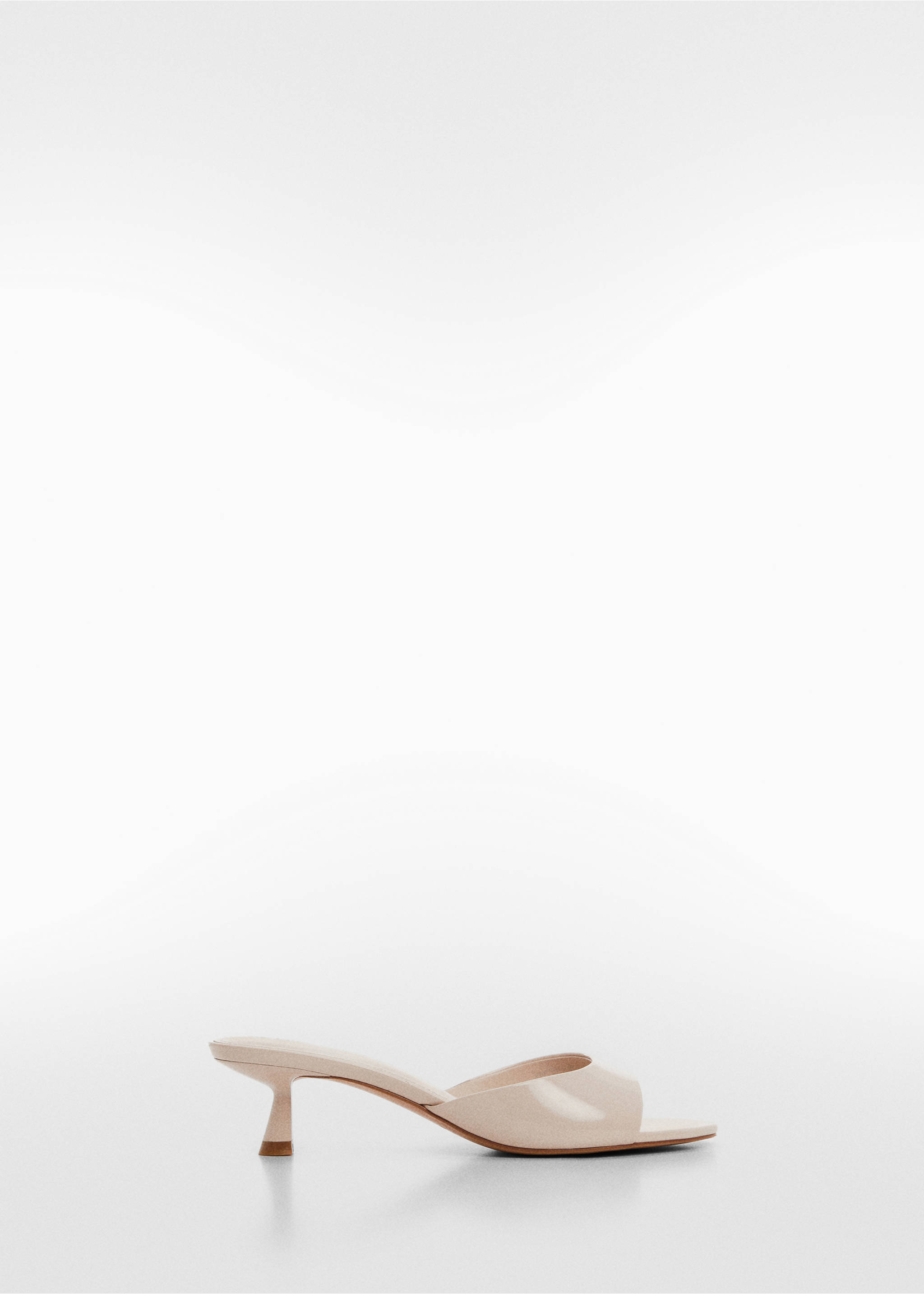 Patent leather effect heeled sandal - Article without model, Nude. Ref: 67075986-00.