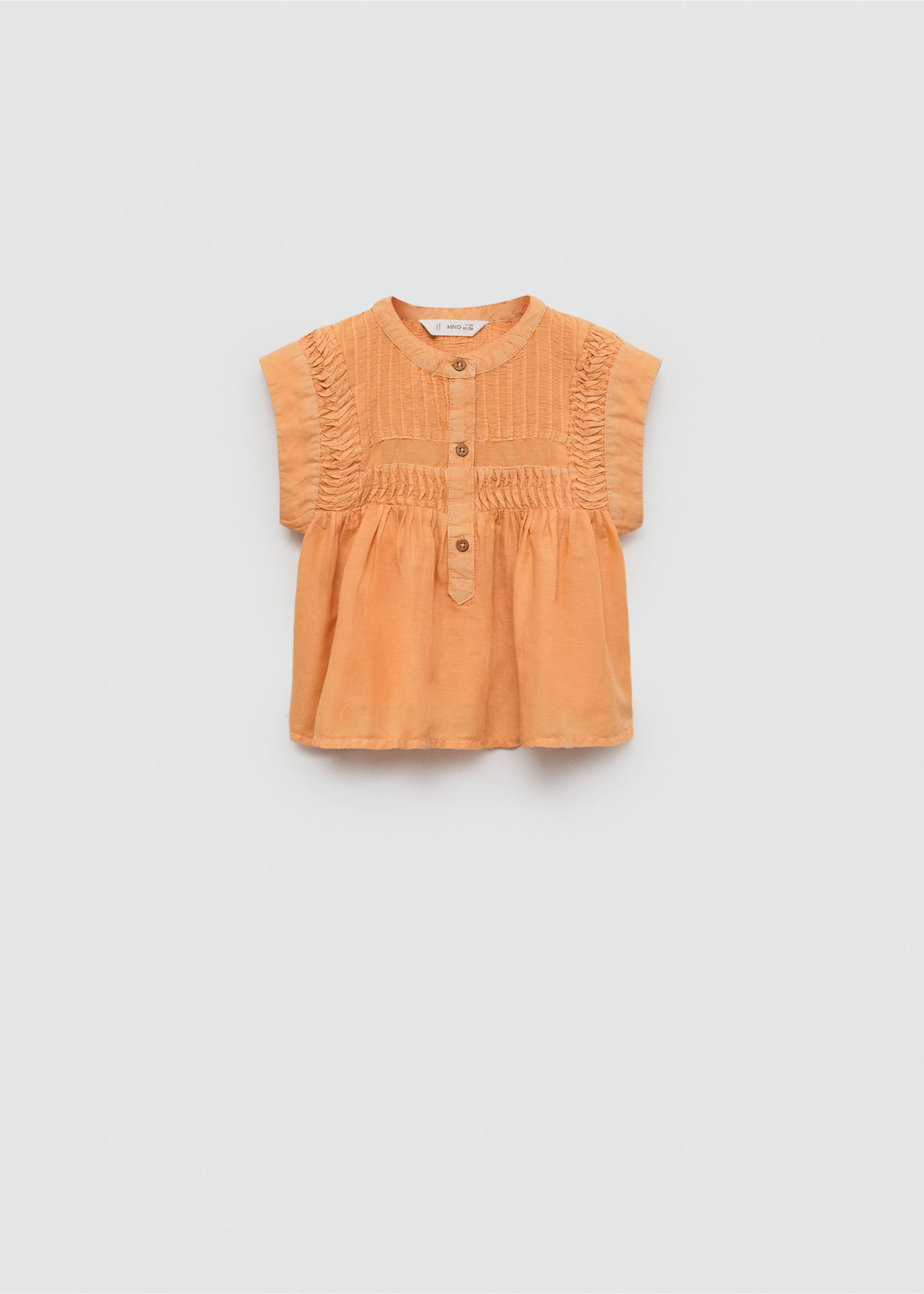 Plissierte Natural-Dye-Bluse - Artikel ohne Model, Mandarine. Ref: 67075996-00.
