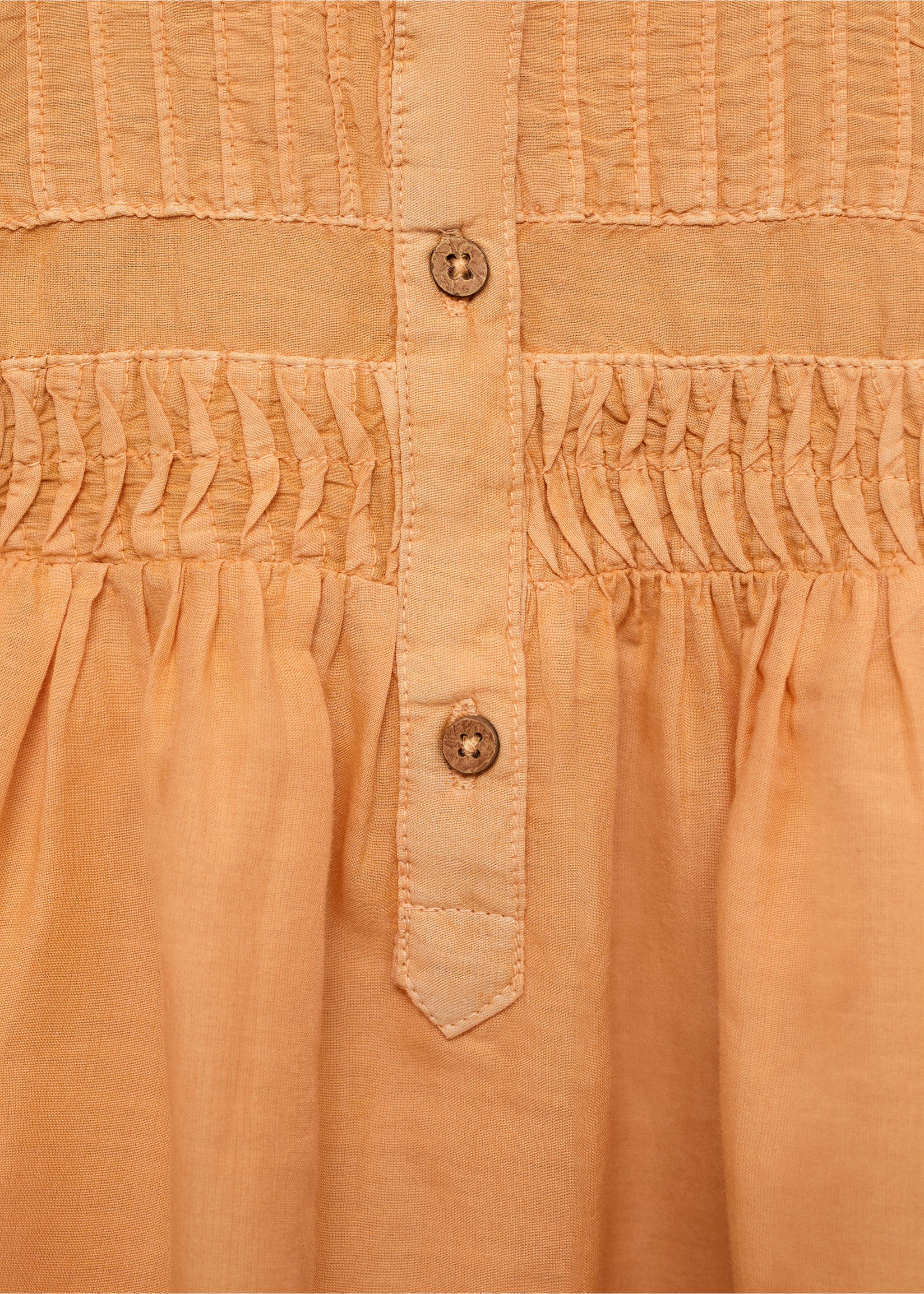 Plissierte Natural-Dye-Bluse - Detail des Artikels 8, Mandarine. Ref: 67075996-00.