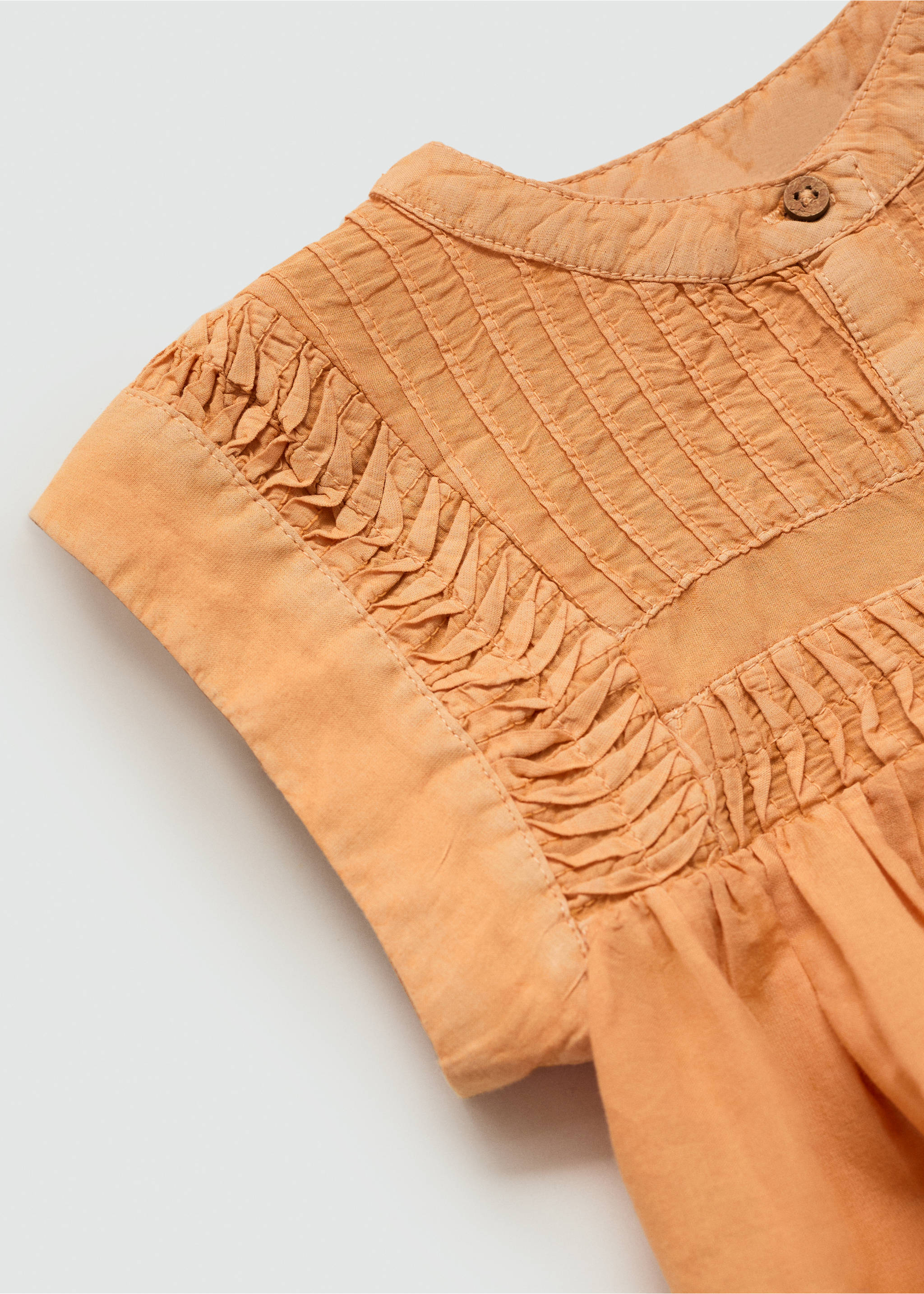 Plissierte Natural-Dye-Bluse - Detail des Artikels 0, Mandarine. Ref: 67075996-00.