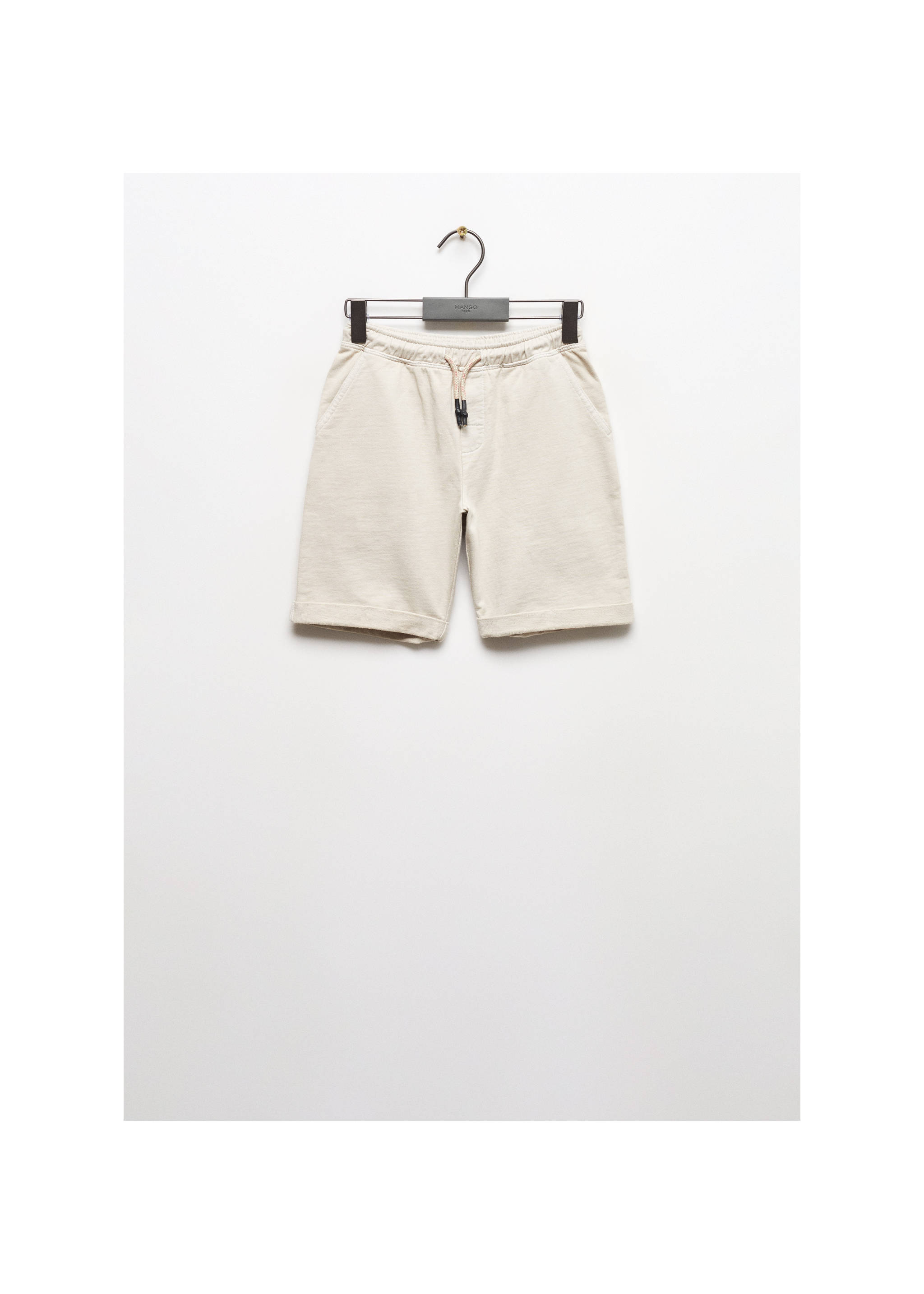 Elastic waist Bermuda shorts - Article without model, Ice Grey. Ref: 67075999-00.