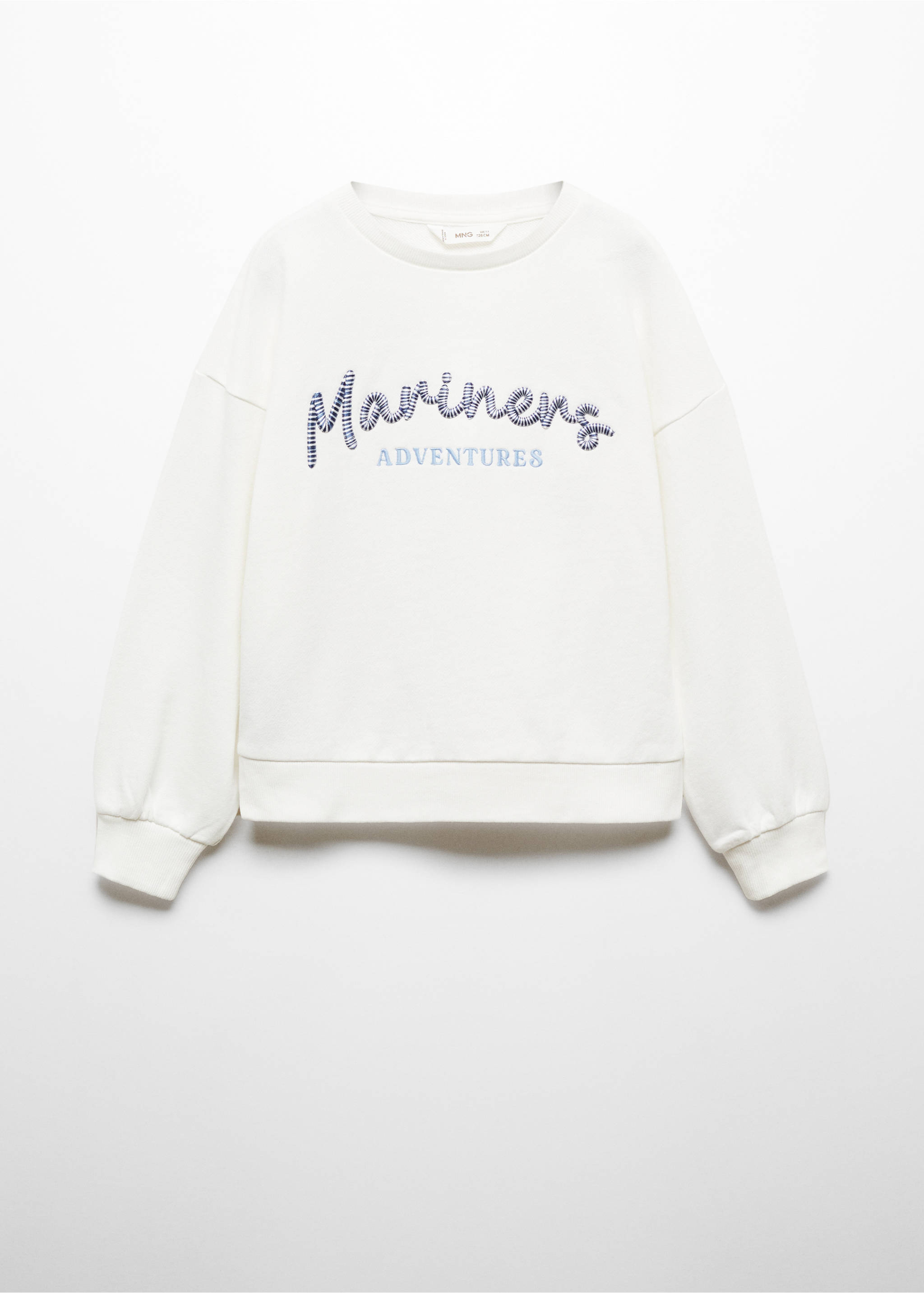 Embossed message cotton sweater - Article without model, Off White. Ref: 67076002-00.
