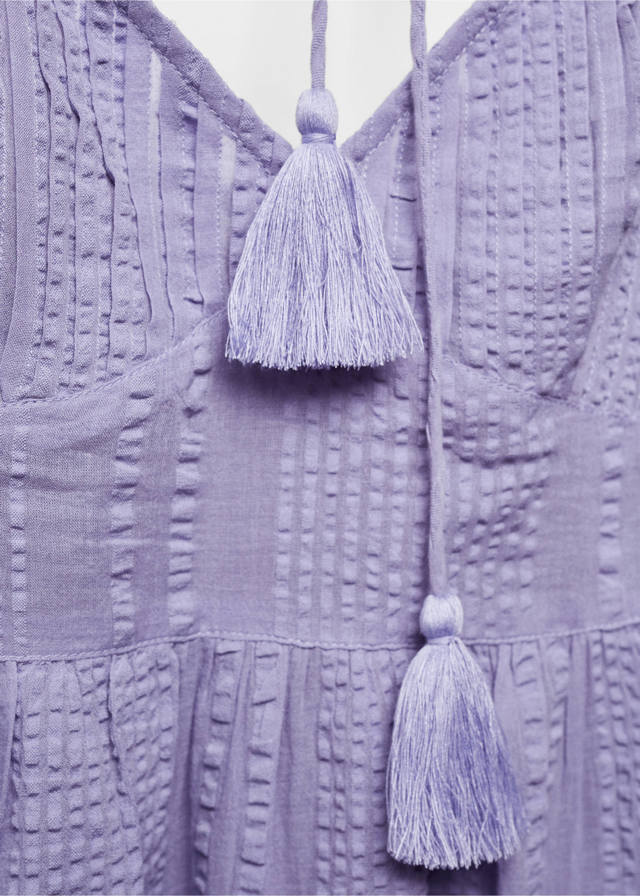 Maxi šaty se strukturou - Detail zboží 8, Fialová šeřík. Ref: 67076004-00.