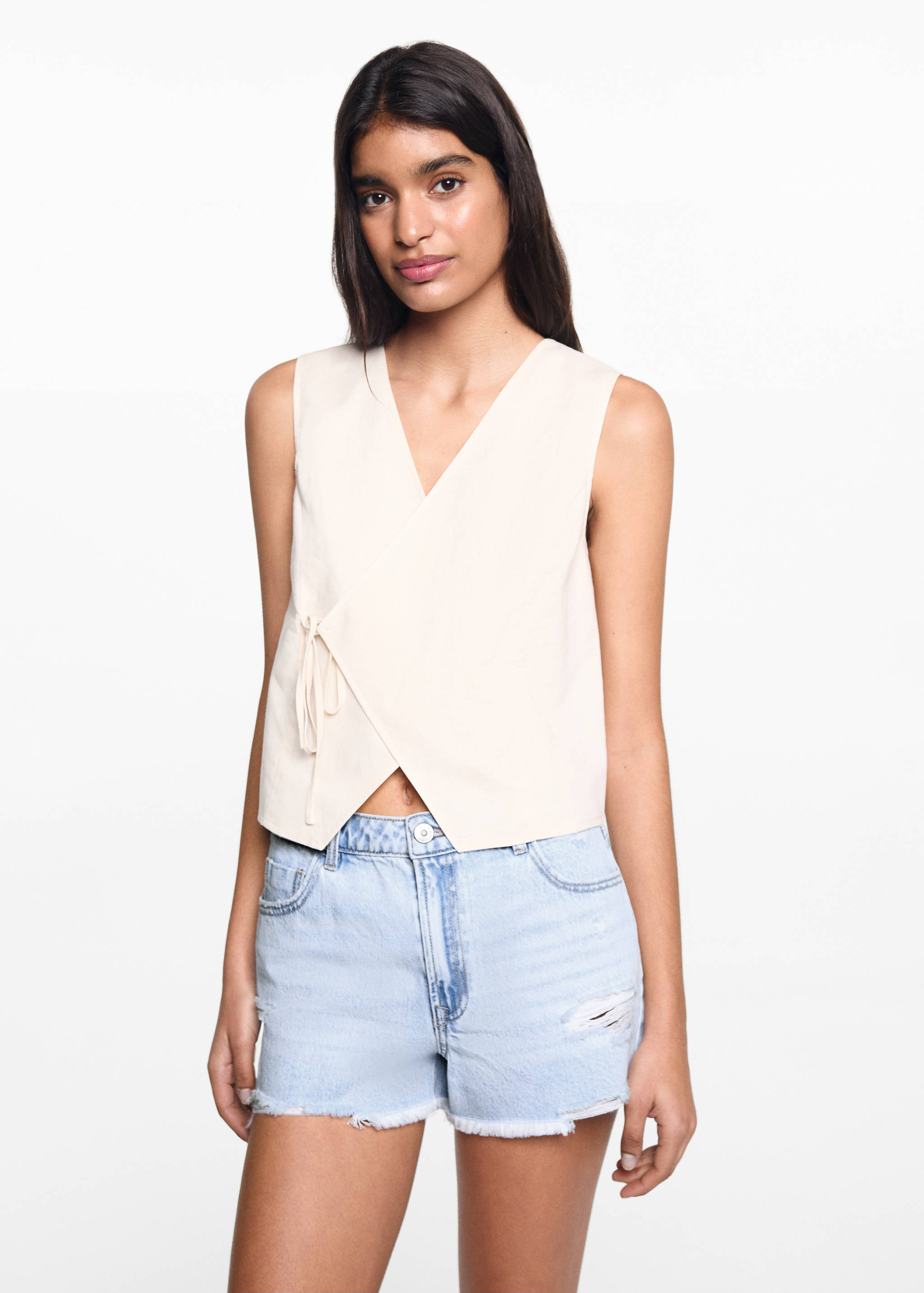 Broken denim shorts - Medium plane