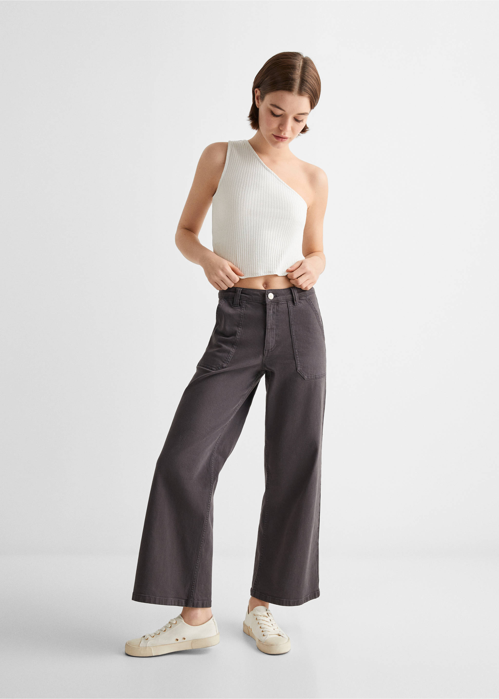 Lurex ribbed top - General plane, Off White. Ref: 67076010-00.