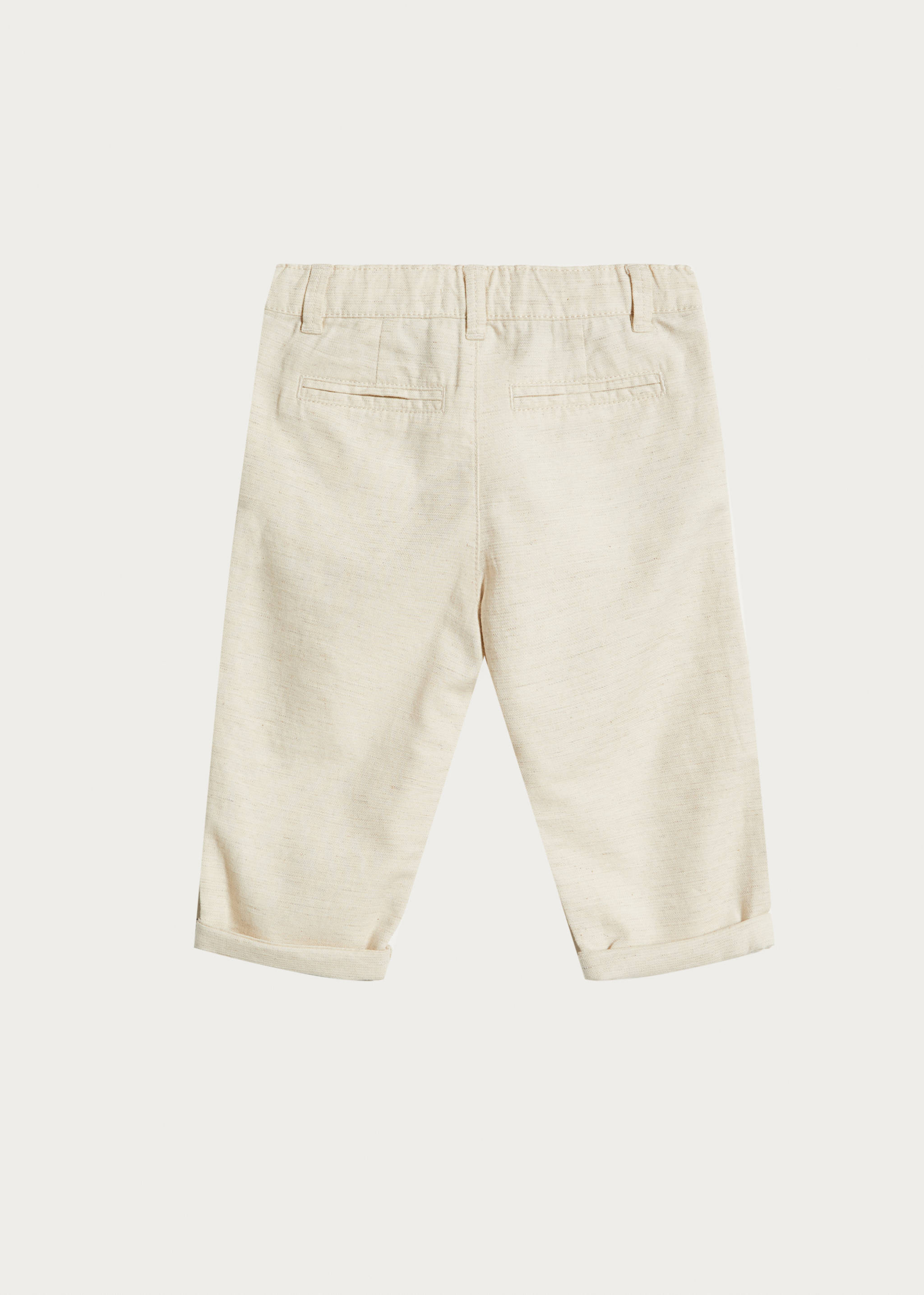 Straight linen-blend trousers - Reverse of the article