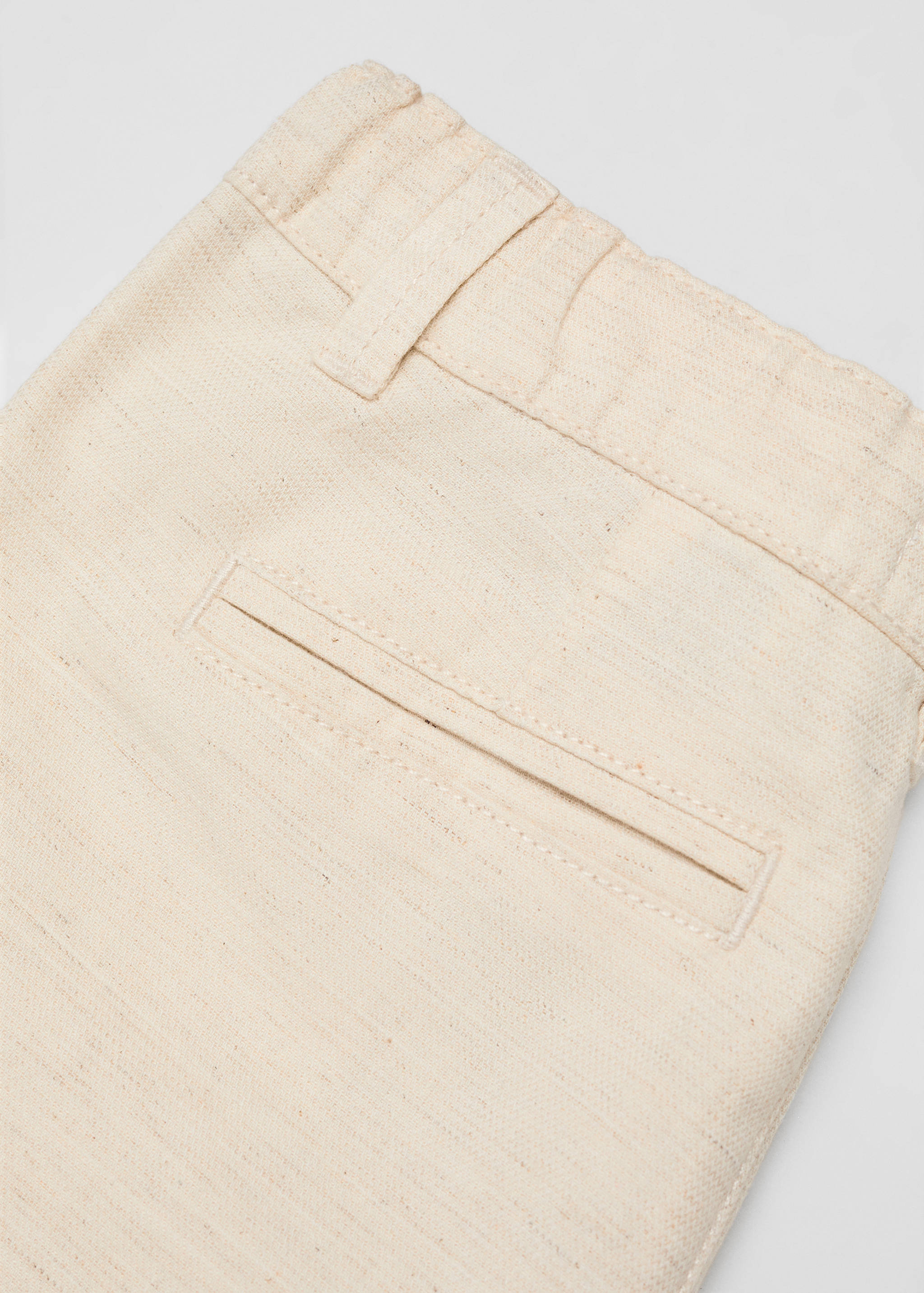 Straight linen-blend trousers - Details of the article 0