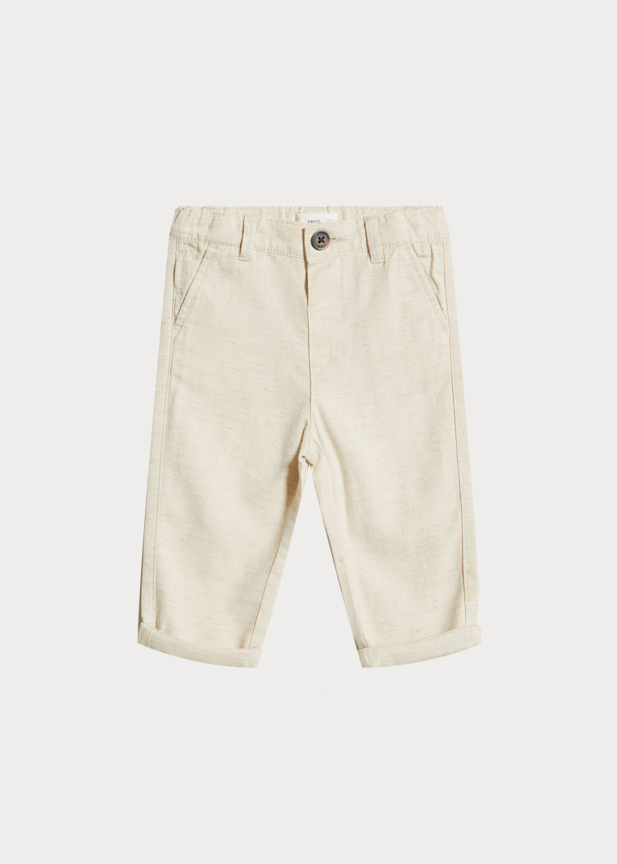 Straight linen-blend trousers - Article without model