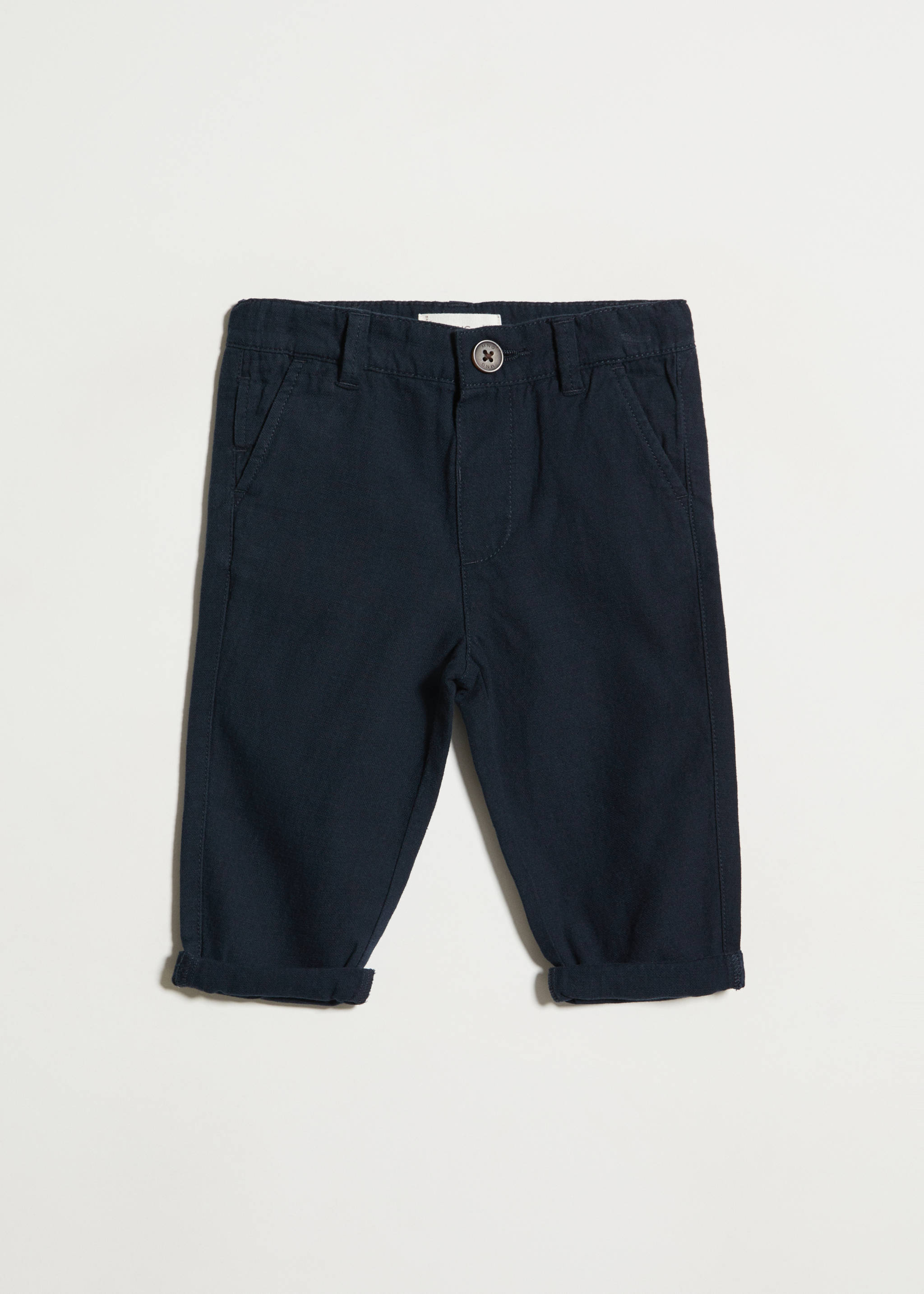 Straight linen-blend trousers - Article without model