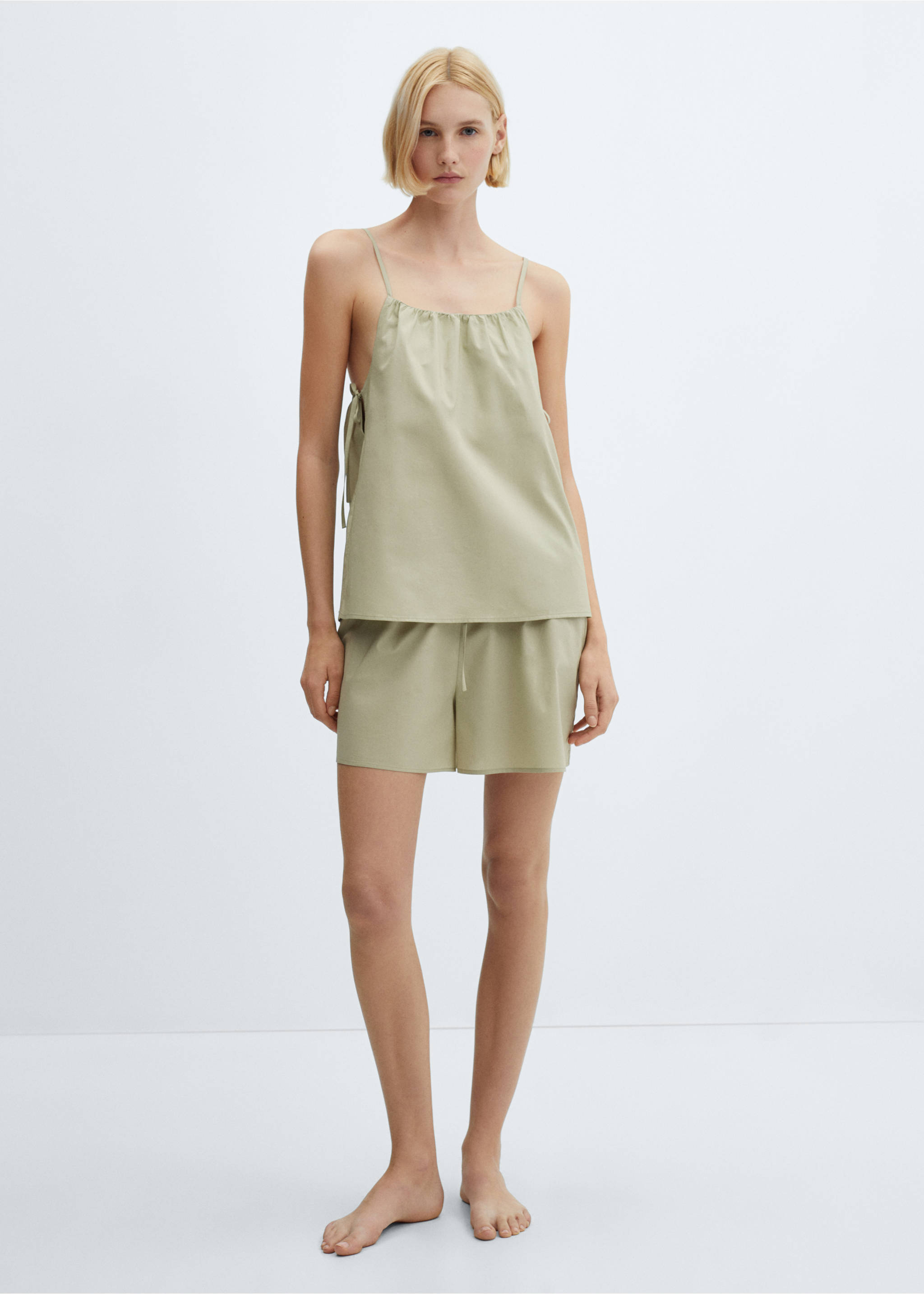 Cotton pyjama top - General plane, Khaki. Ref: 67076015-00.