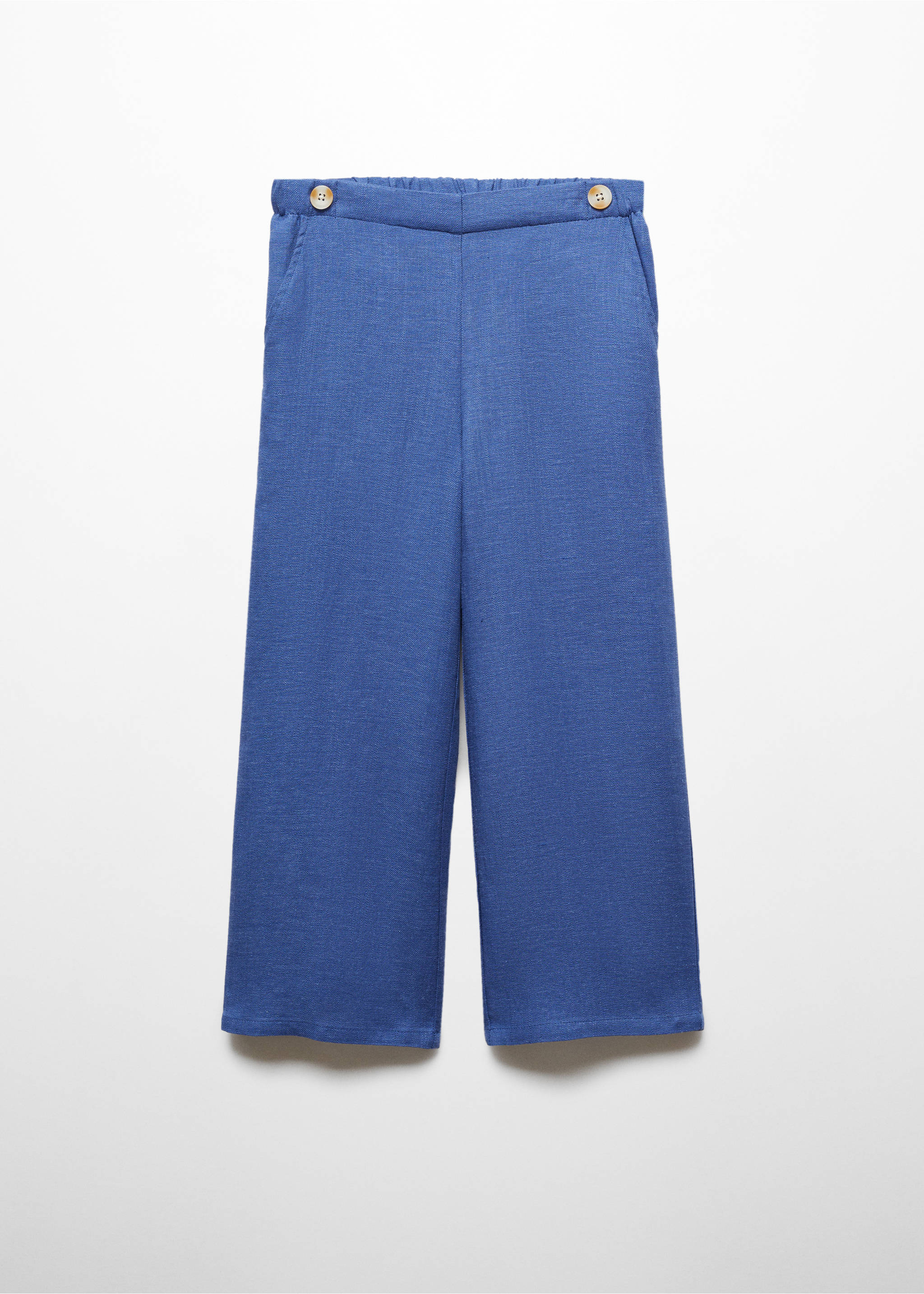 Lněné kalhoty s knoflíky - Zboží bez modelu, Modrá. Ref: 67076025-00.