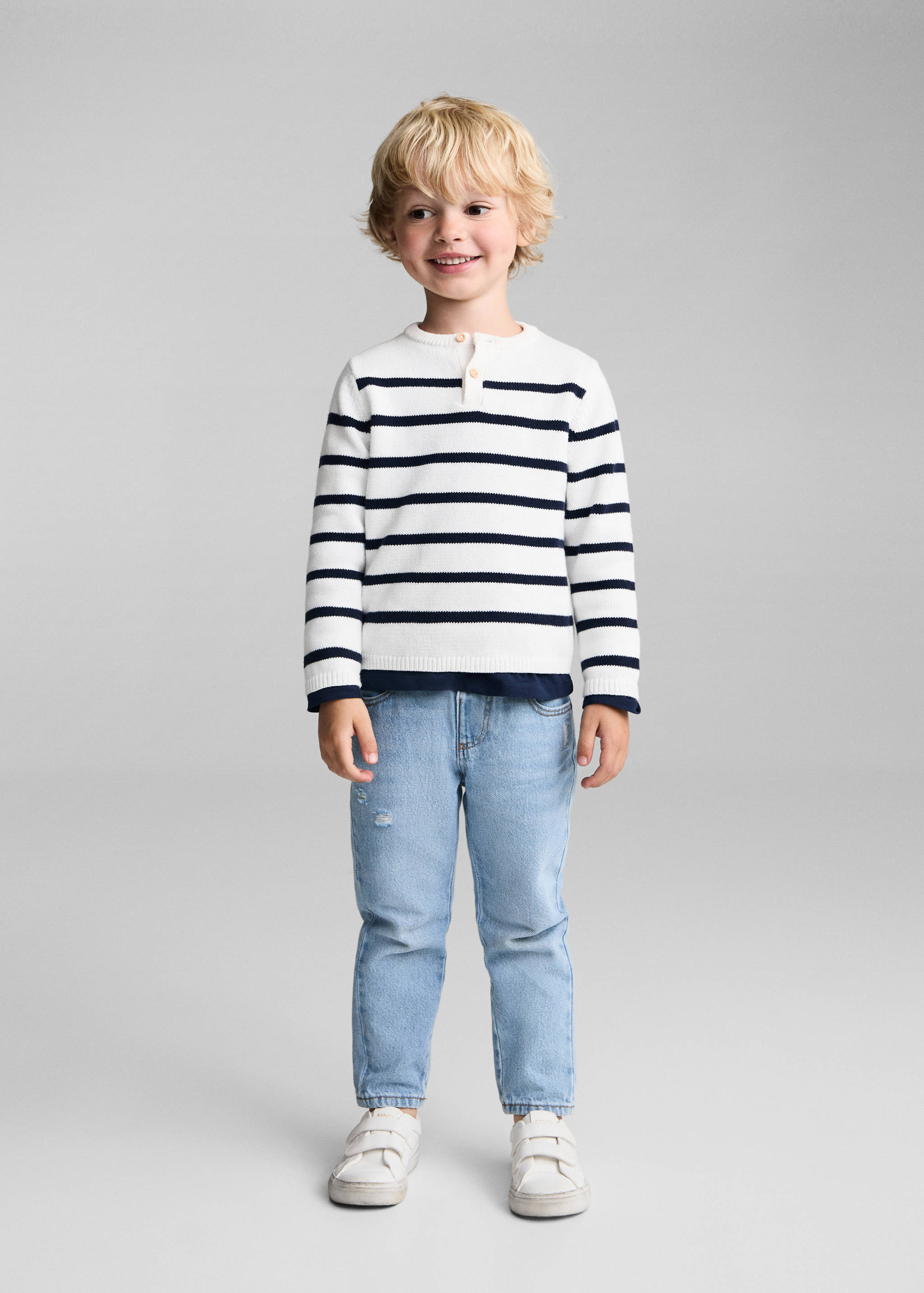 Pull-over en maille à rayures - Plan général