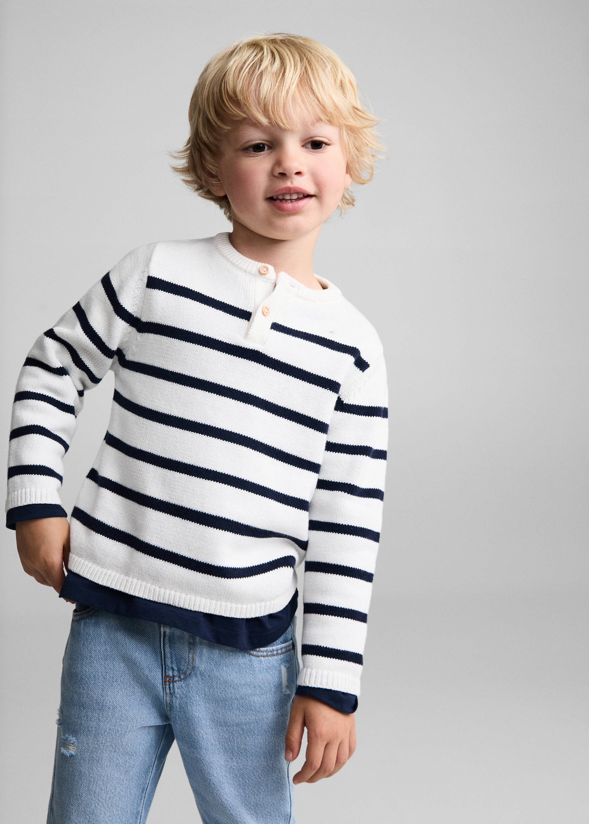 Pull-over en maille à rayures - Plan moyen