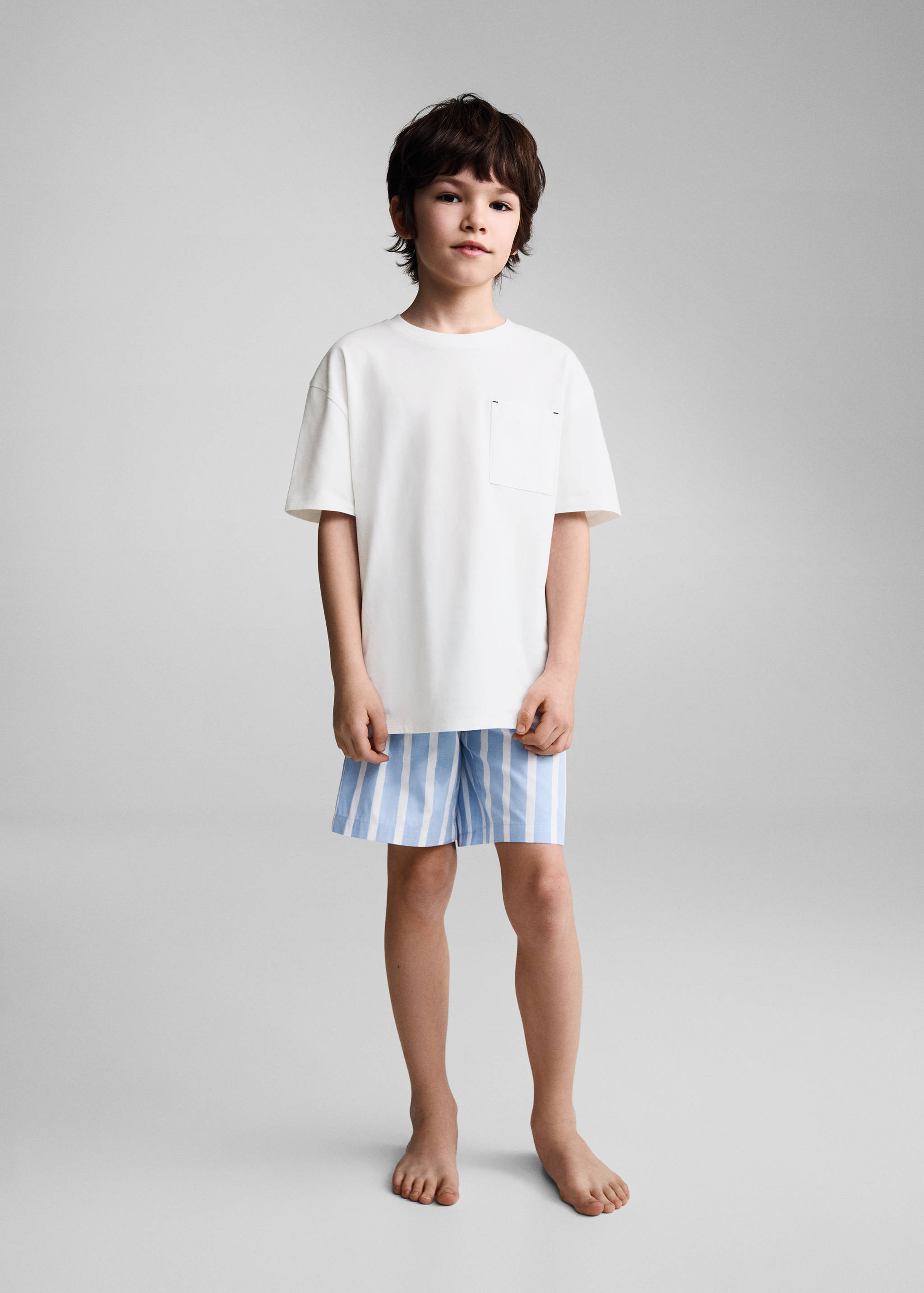 Prugasta pamučna kratka pidžama - Opći prikaz