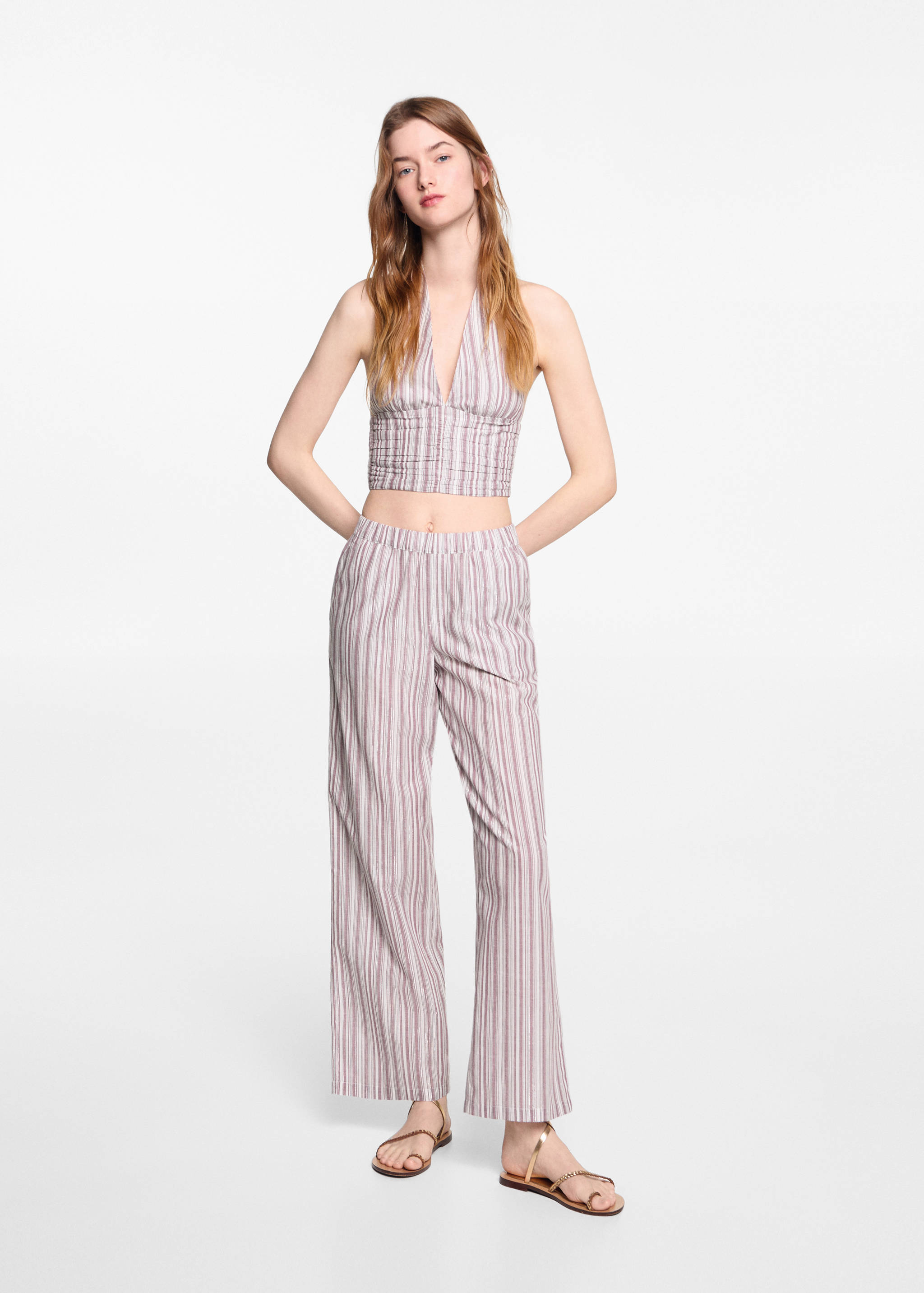 Straight striped trousers - General plane