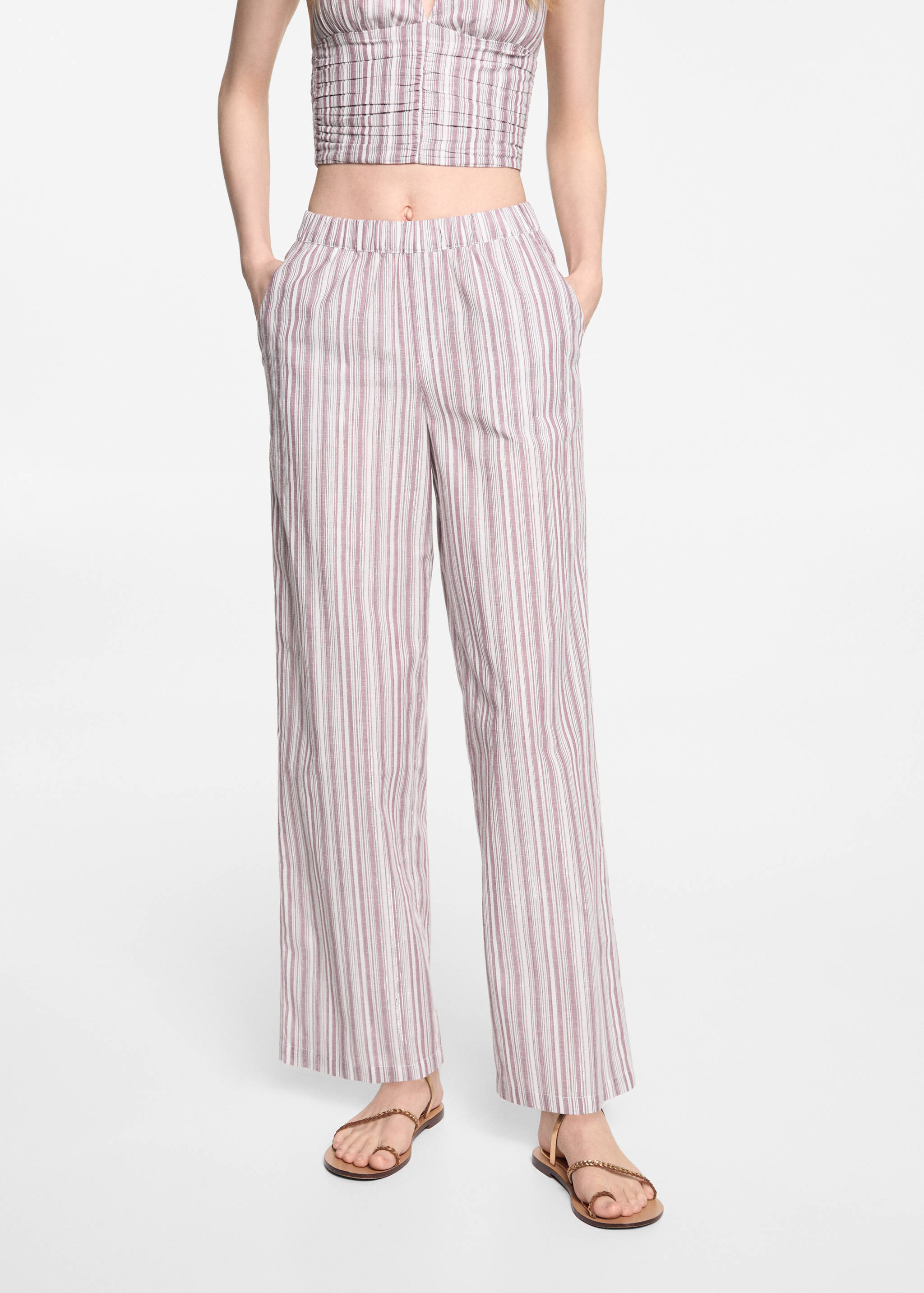 Straight striped trousers - Medium plane