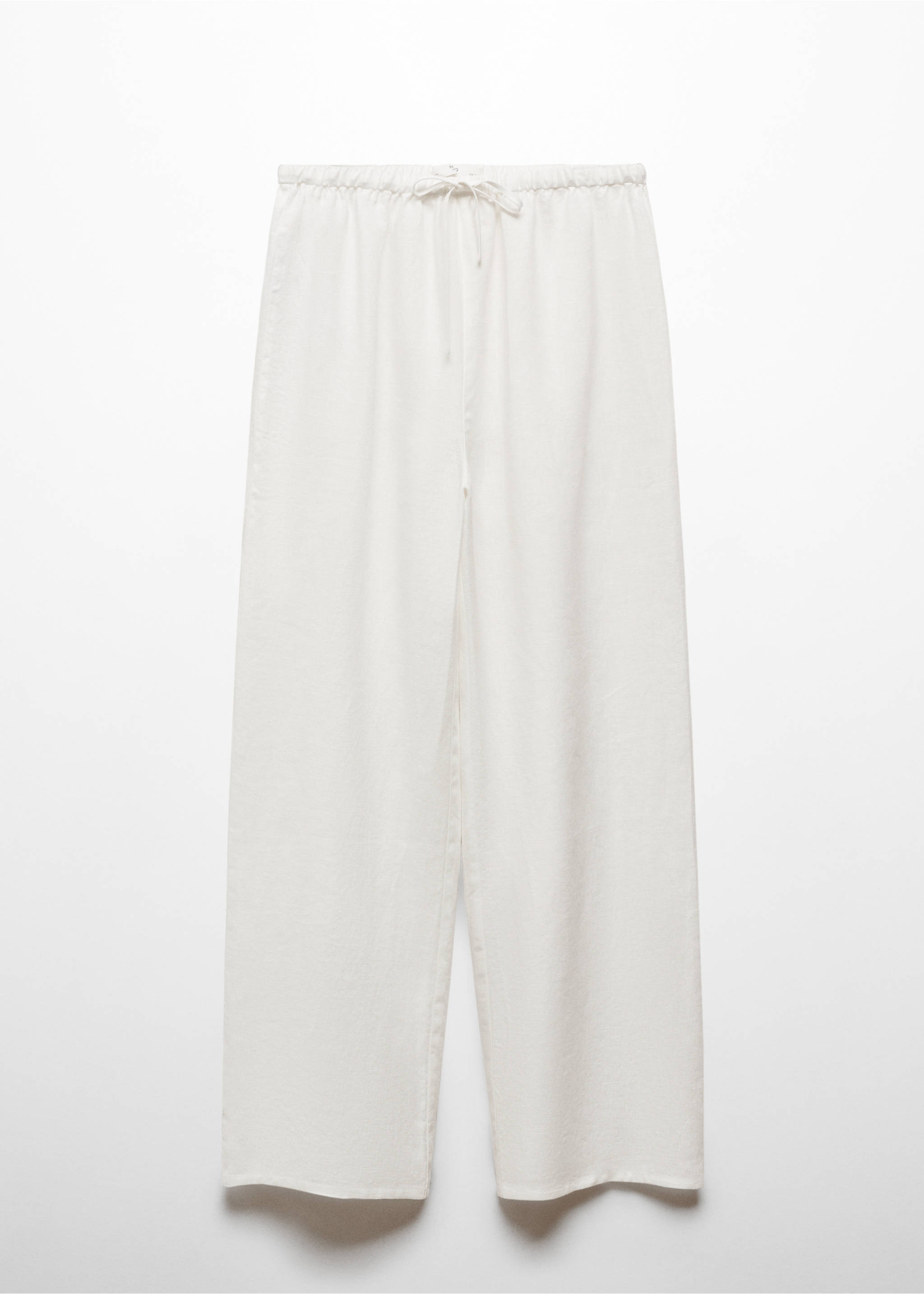100% linen pyjama trousers - Article without model, White. Ref: 67076042-00.