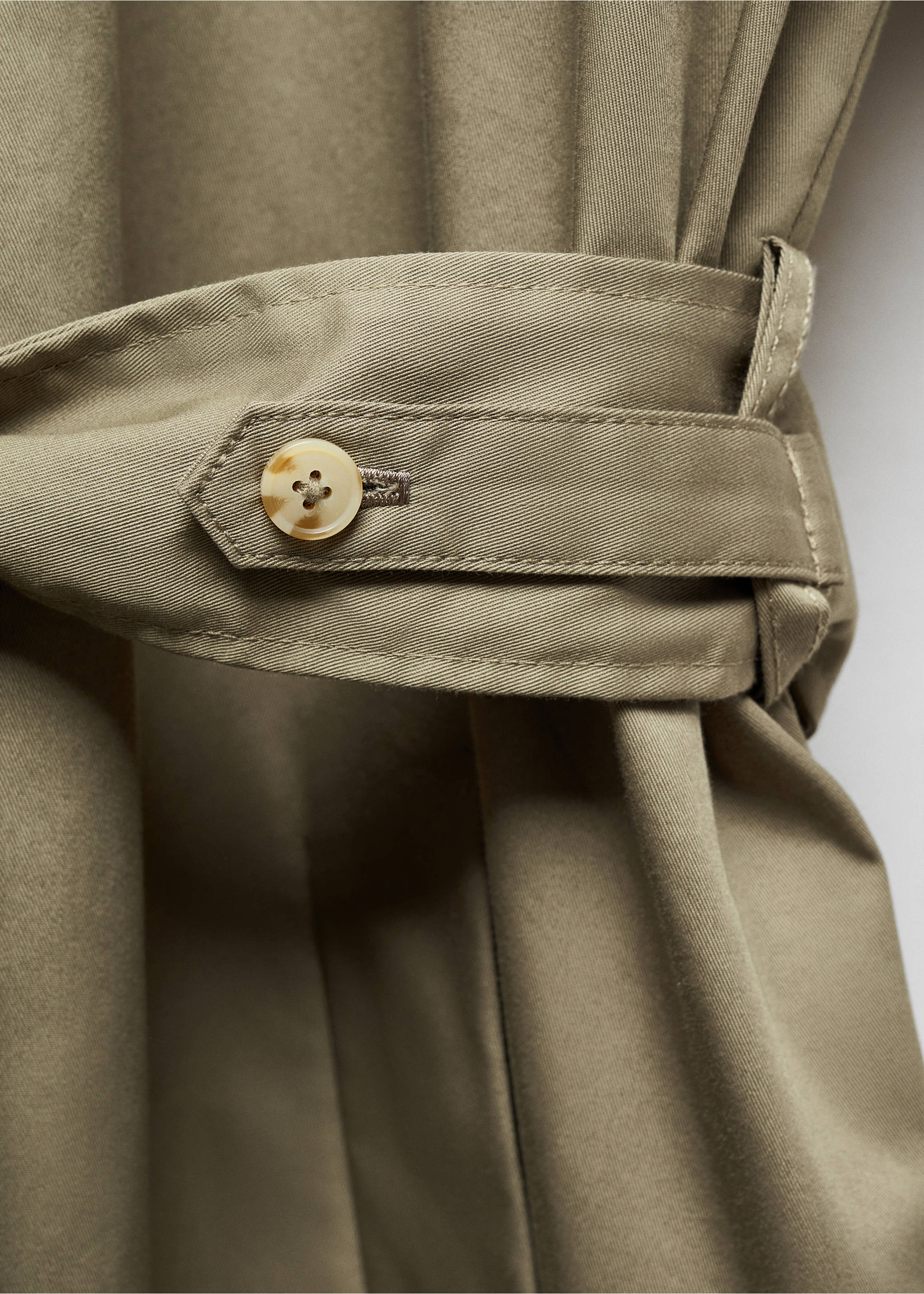Belt cotton-blend trench - Details of the article 8, Khaki. Ref: 67076310-00.