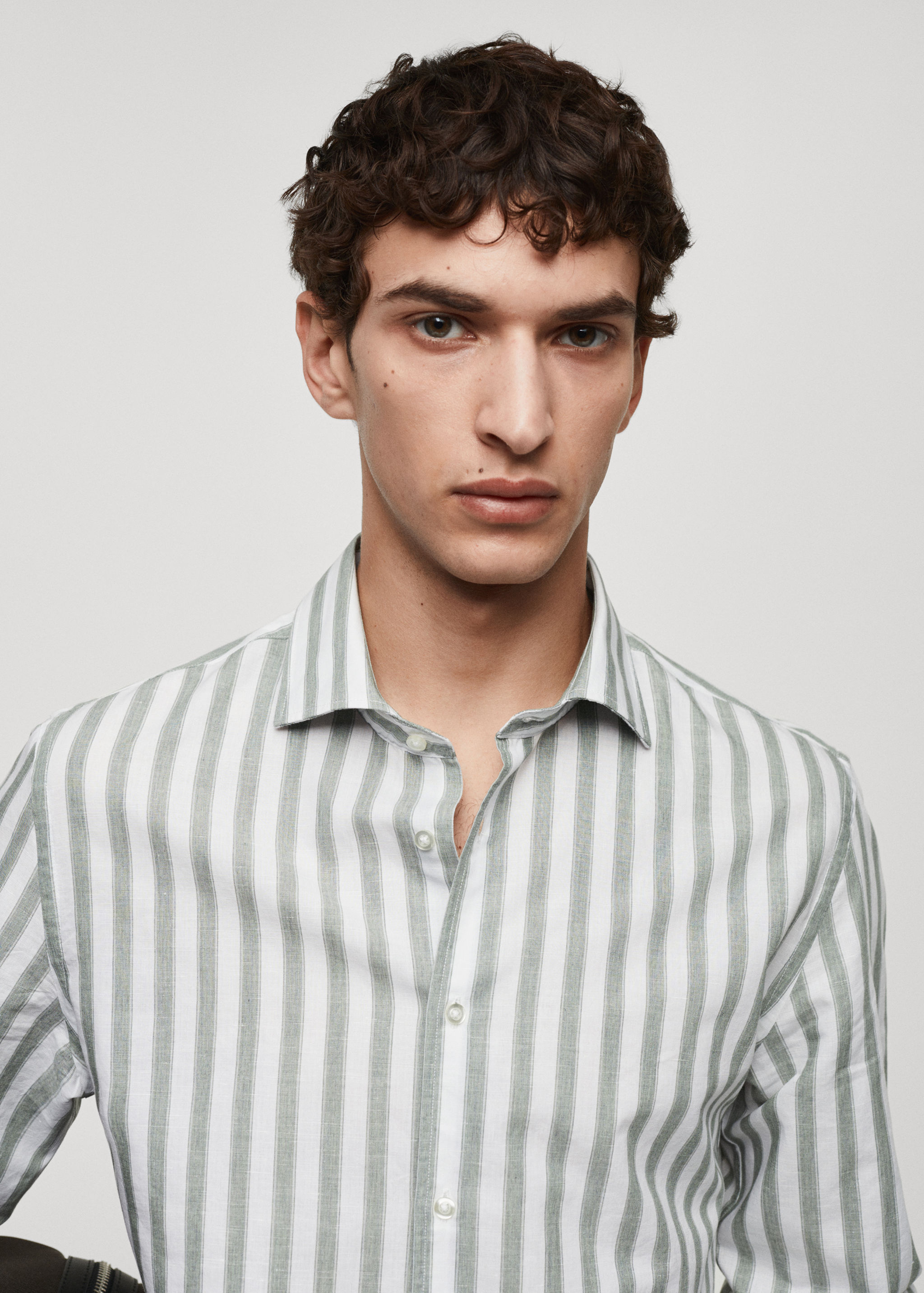 Camisa ratlles barreja tencel lli - Detall de l'article 1