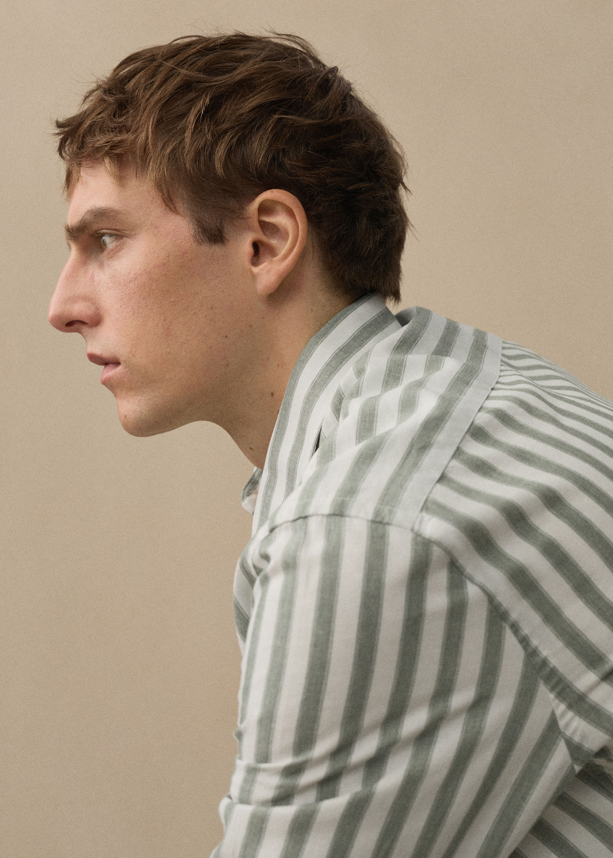 Camisa ratlles barreja tencel lli - Detall de l'article 5