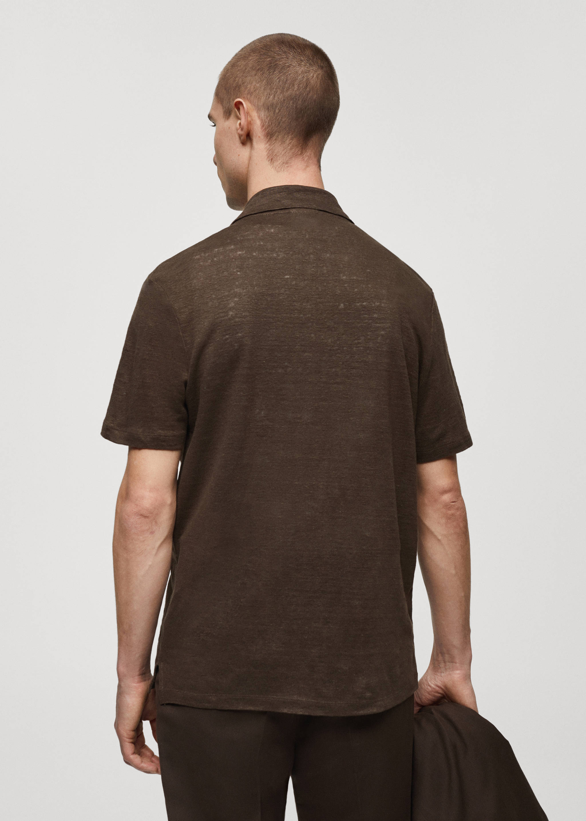 100% linen buttoned polo shirt - Reverse of the article