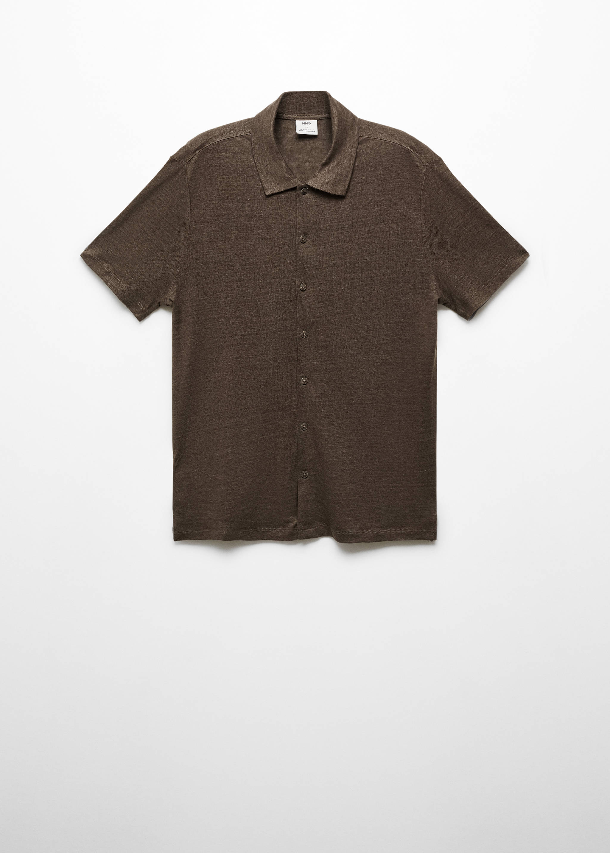 100% linen buttoned polo shirt - Article without model