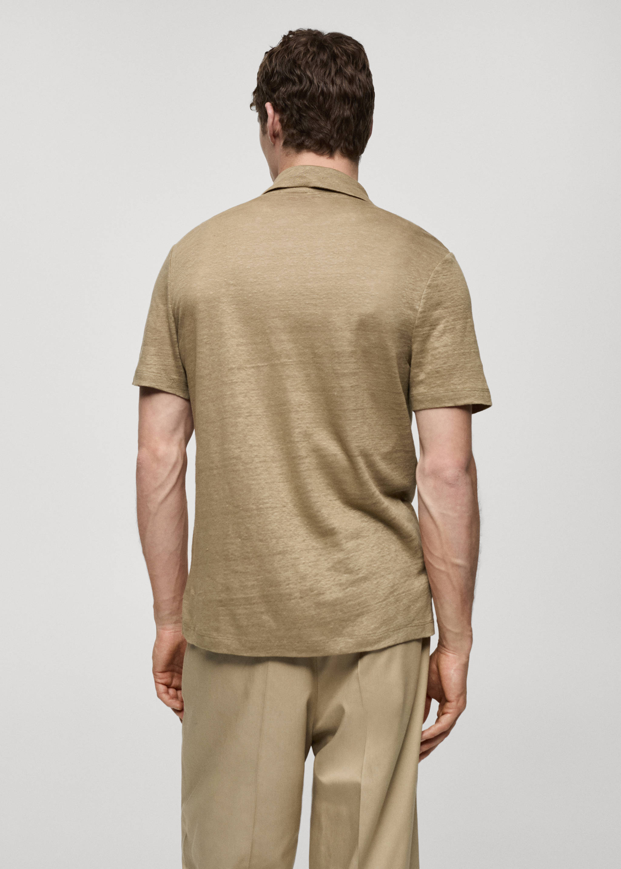 100% linen buttoned polo shirt - Reverse of the article