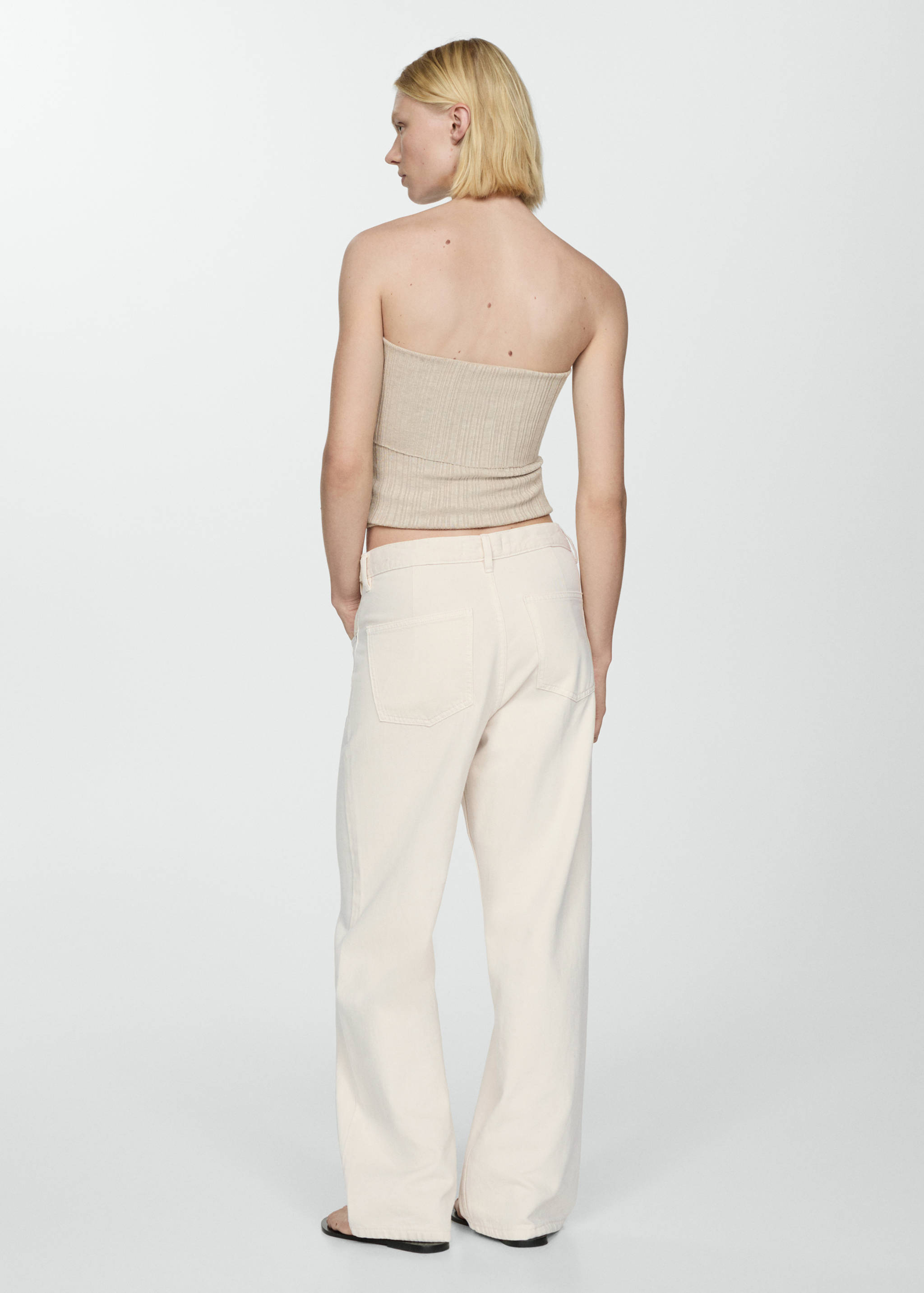 Wide leg jeans with multi-position buttons - Reverse of the article