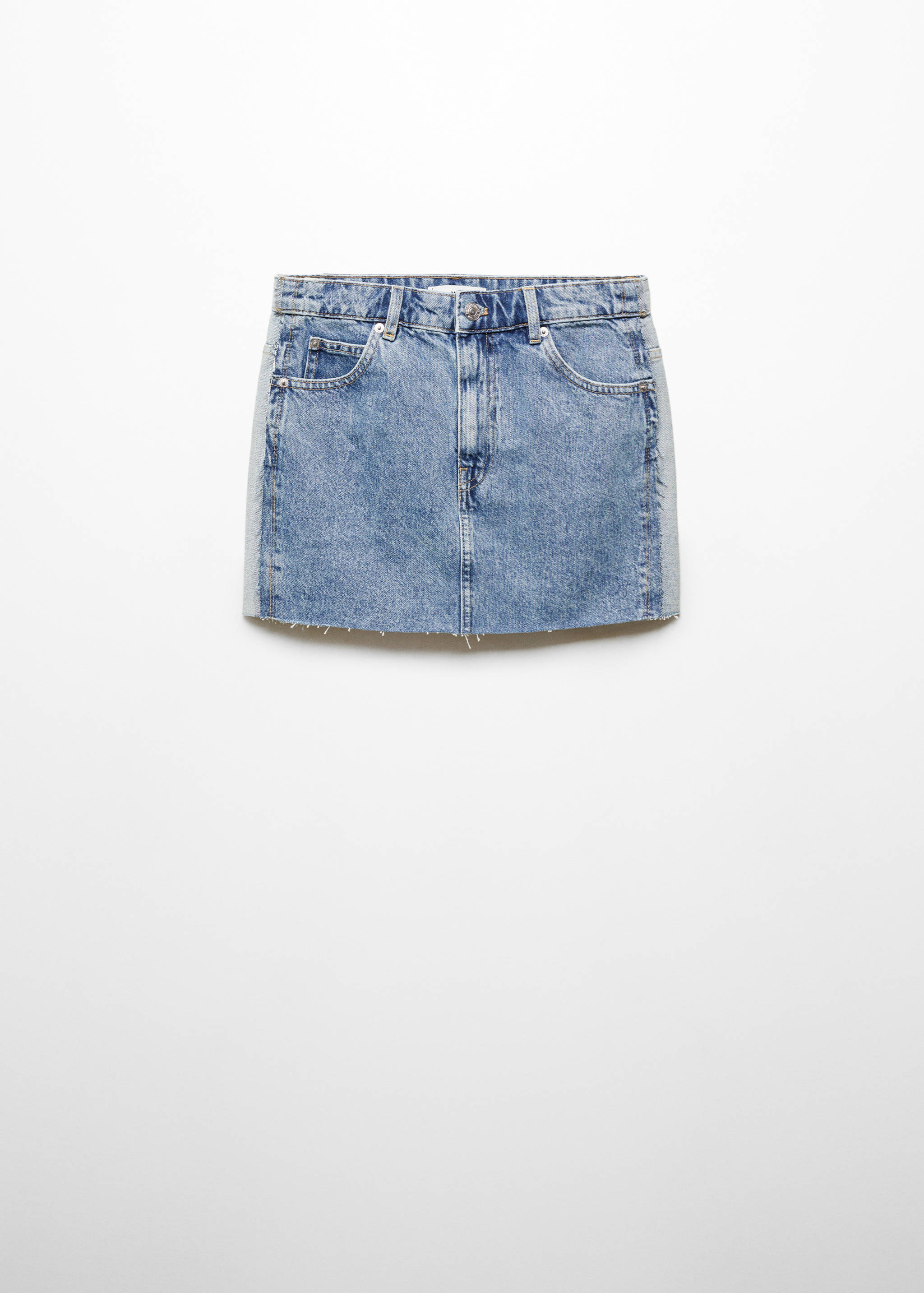 Two-tone denim mini-skirt - Article without model