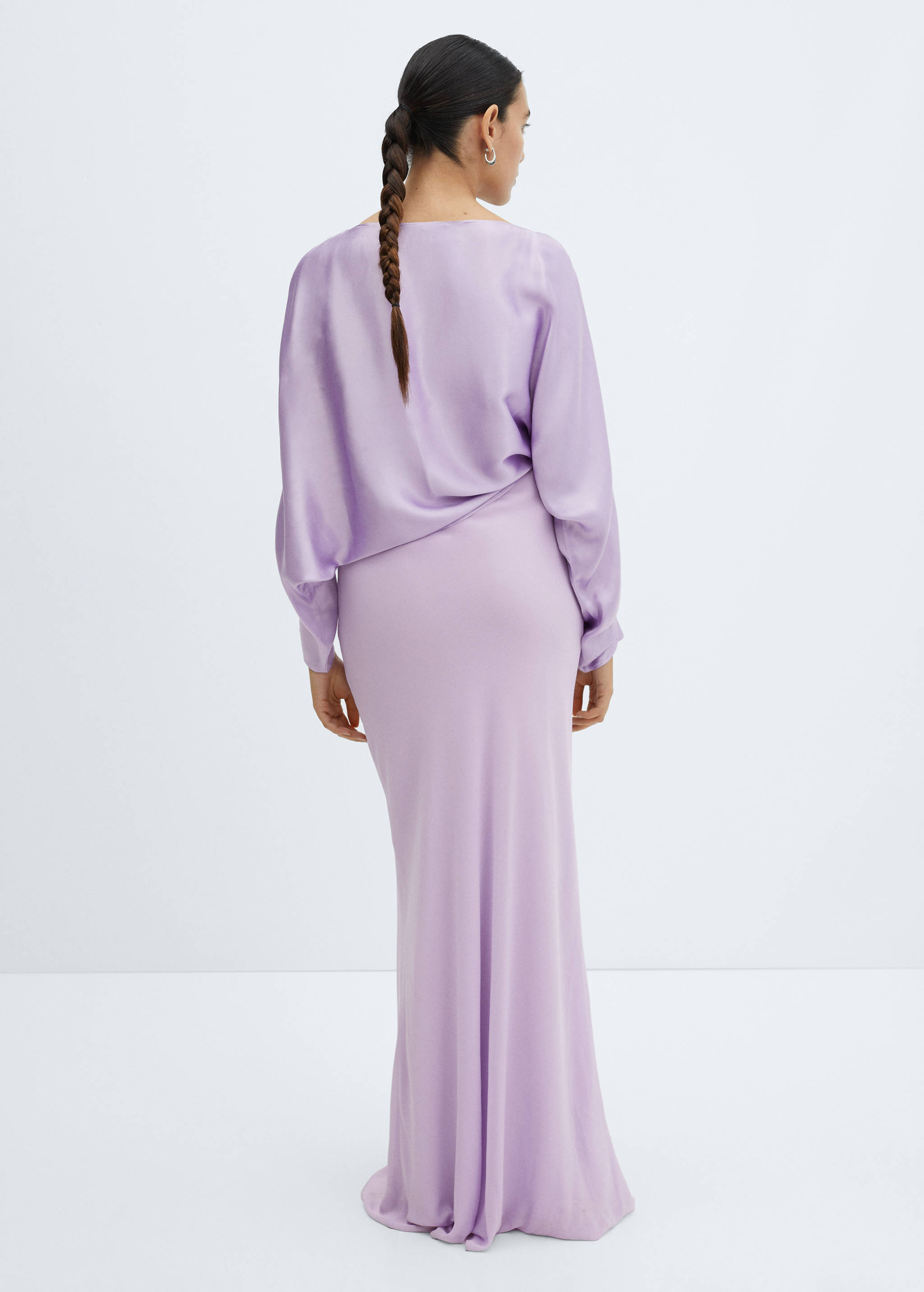 Satin cape-style blouse - Reverse of the article