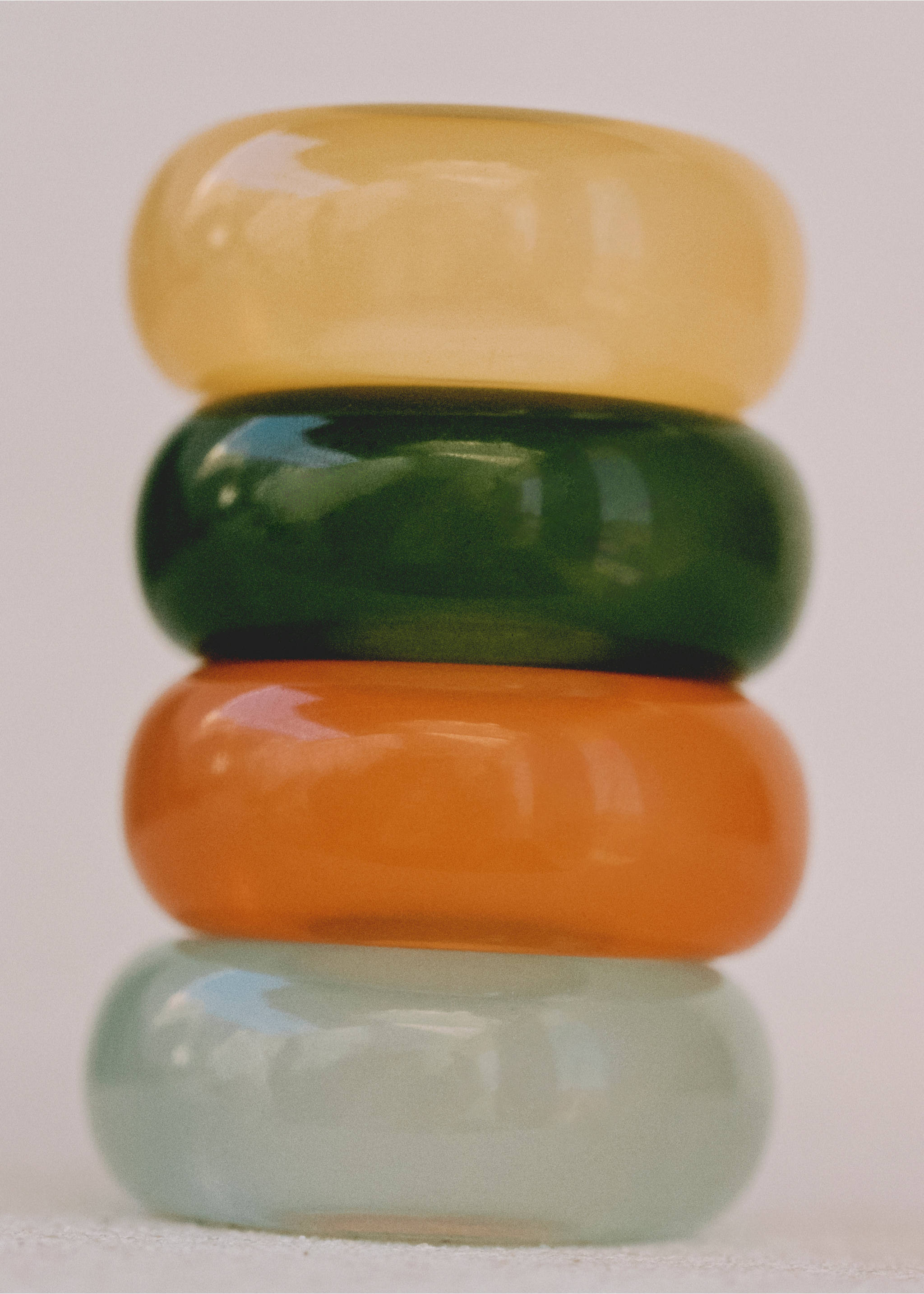 4er-Pack mit farbigen Serviettenringen - Detail des Artikels 6, Orange. Ref: 67076338-00.