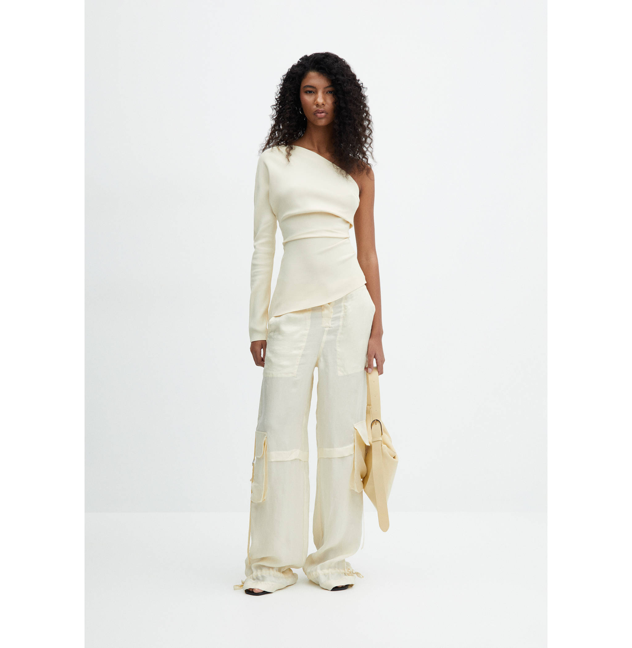 Asymmetrical blouse with draped detail - General plane