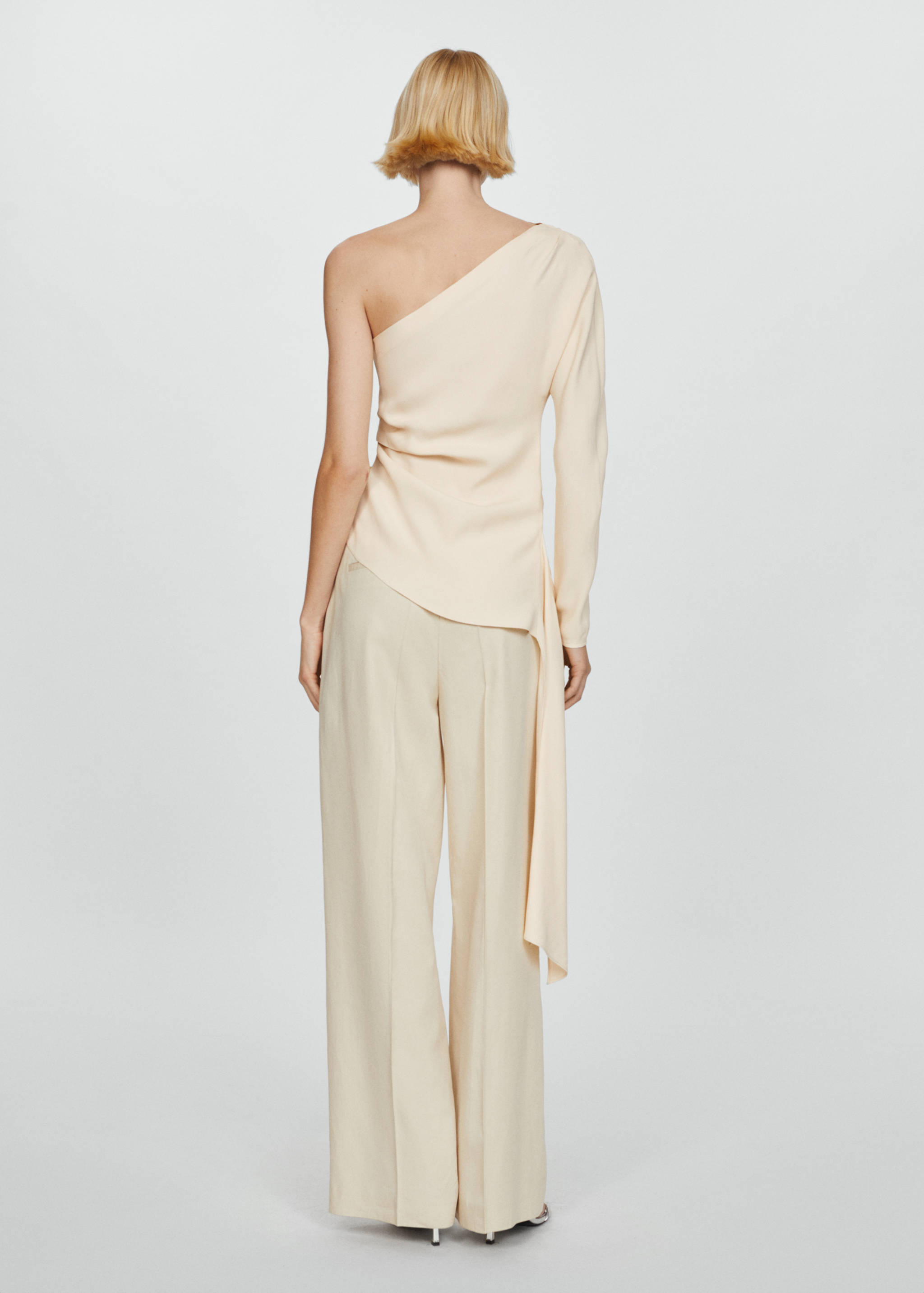 Asymmetrical blouse with draped detail - Reverse of the article