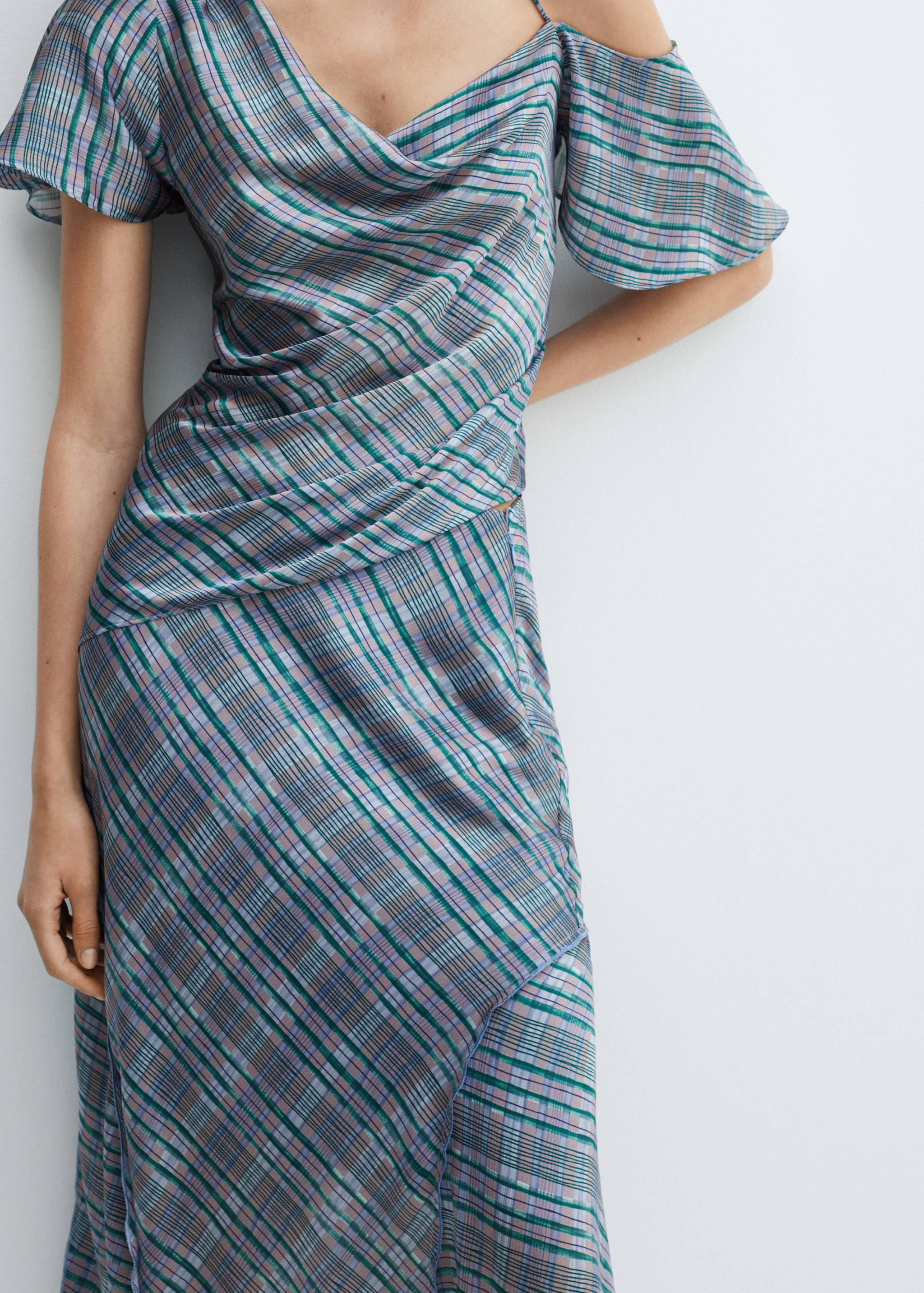Satin check midi-skirt - Details of the article 6