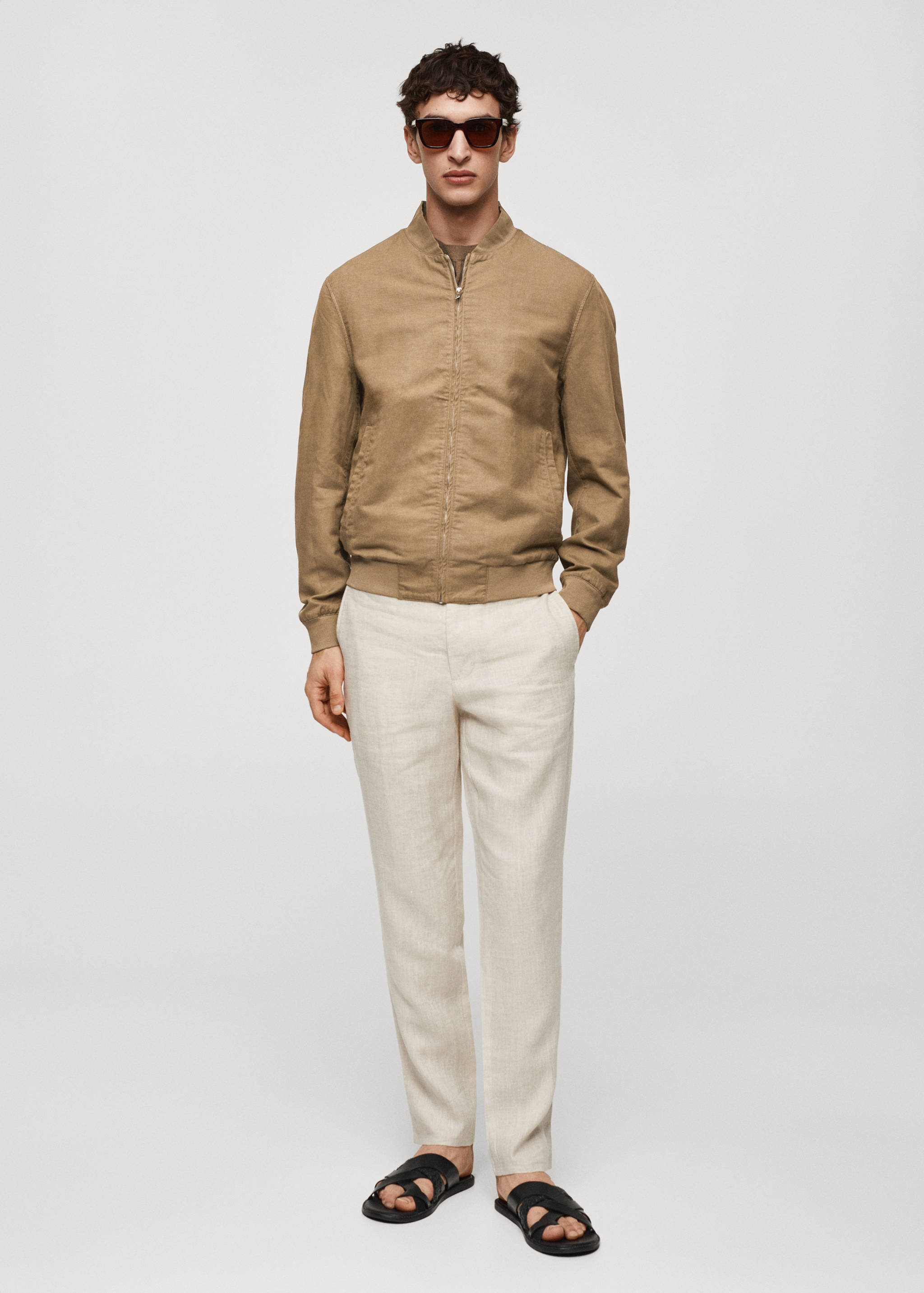 Chaqueta bomber lyocell lino - Plano general