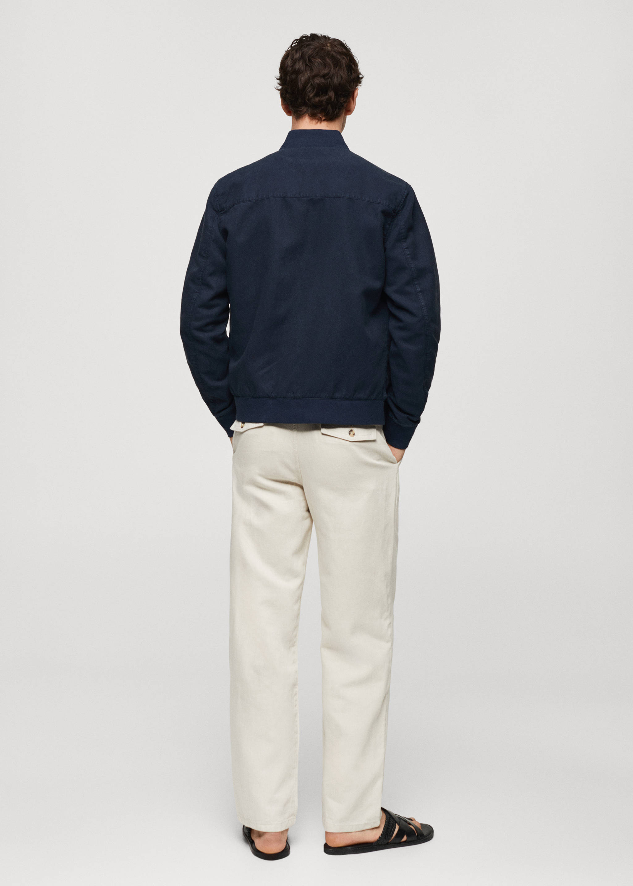 Chaqueta bomber lyocell lino - Reverso del artículo